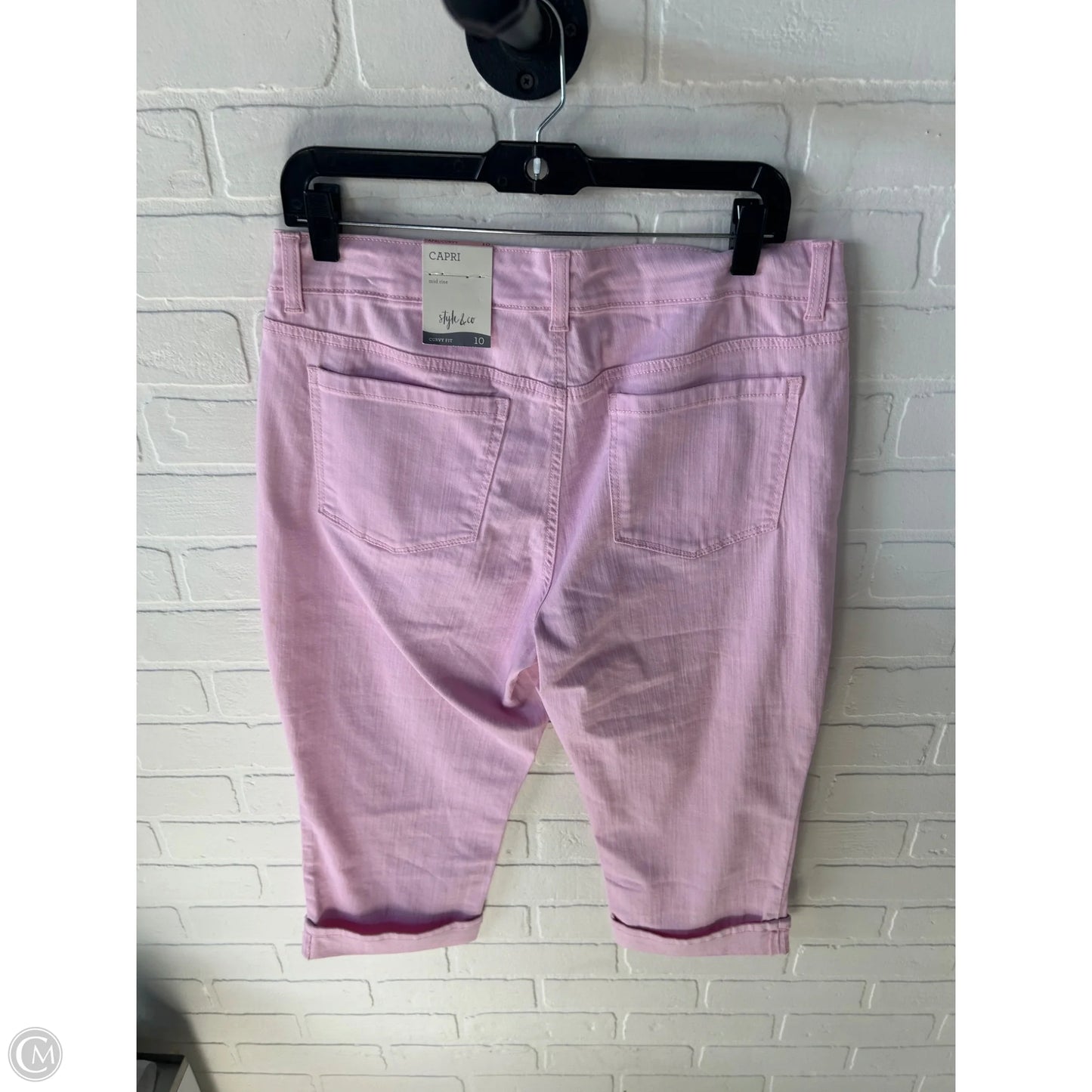 Capris By Style And Co Collection Women In Pink Denim, Size: 10