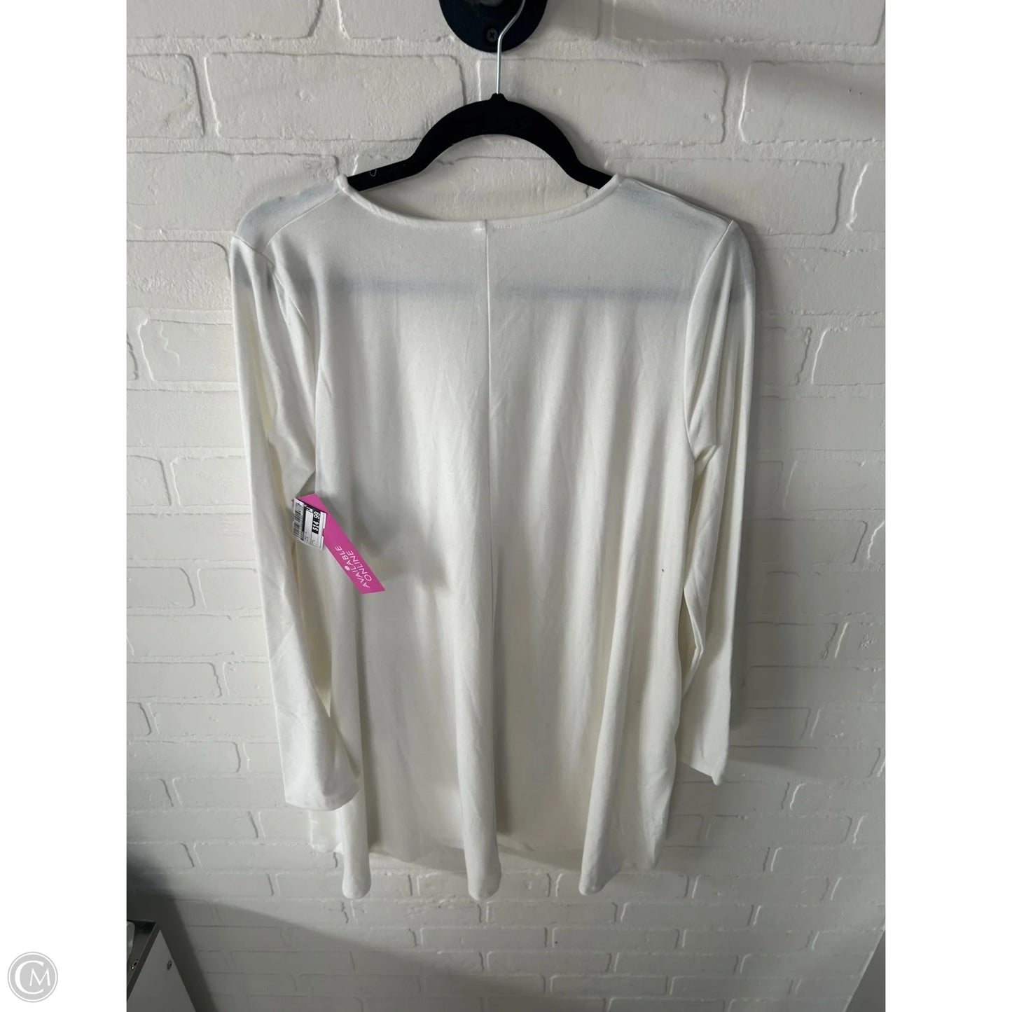 Tunic Long Sleeve By Zenana In White, Size: L