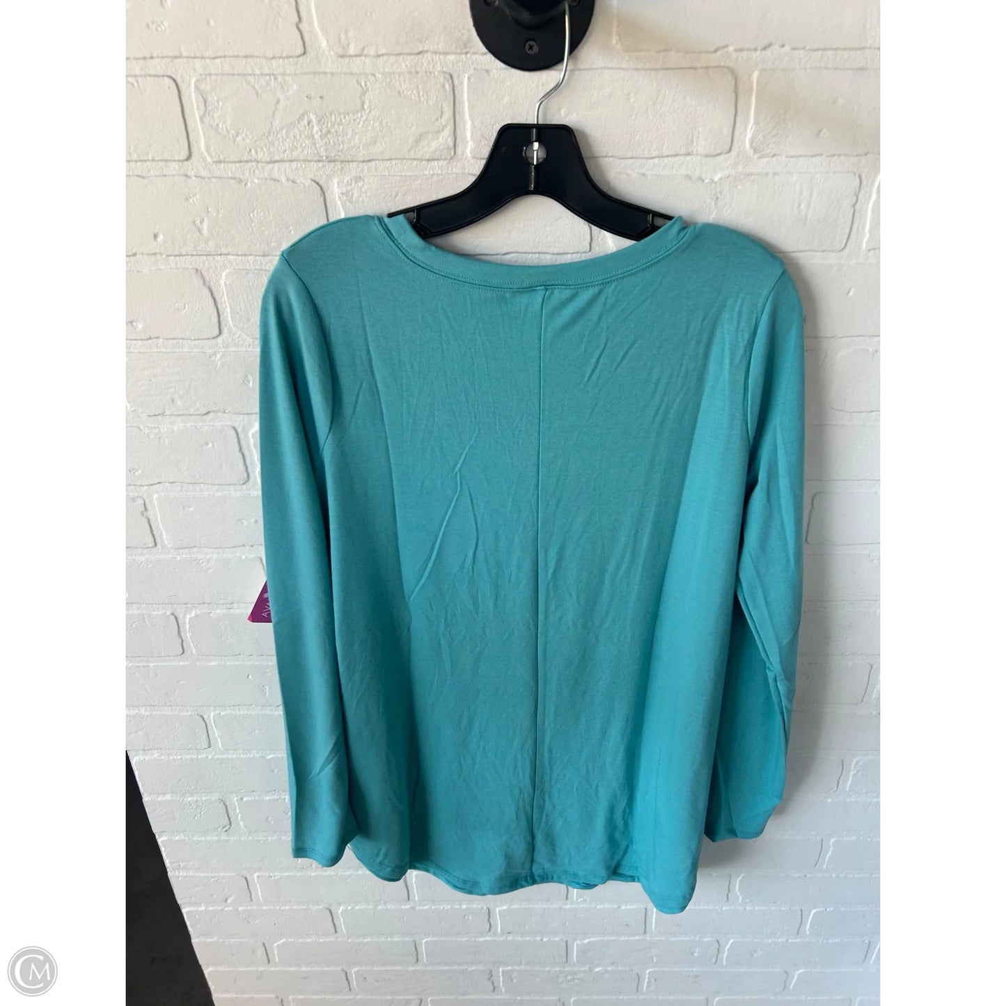 Top Long Sleeve Basic By Zenana In Blue, Size: L
