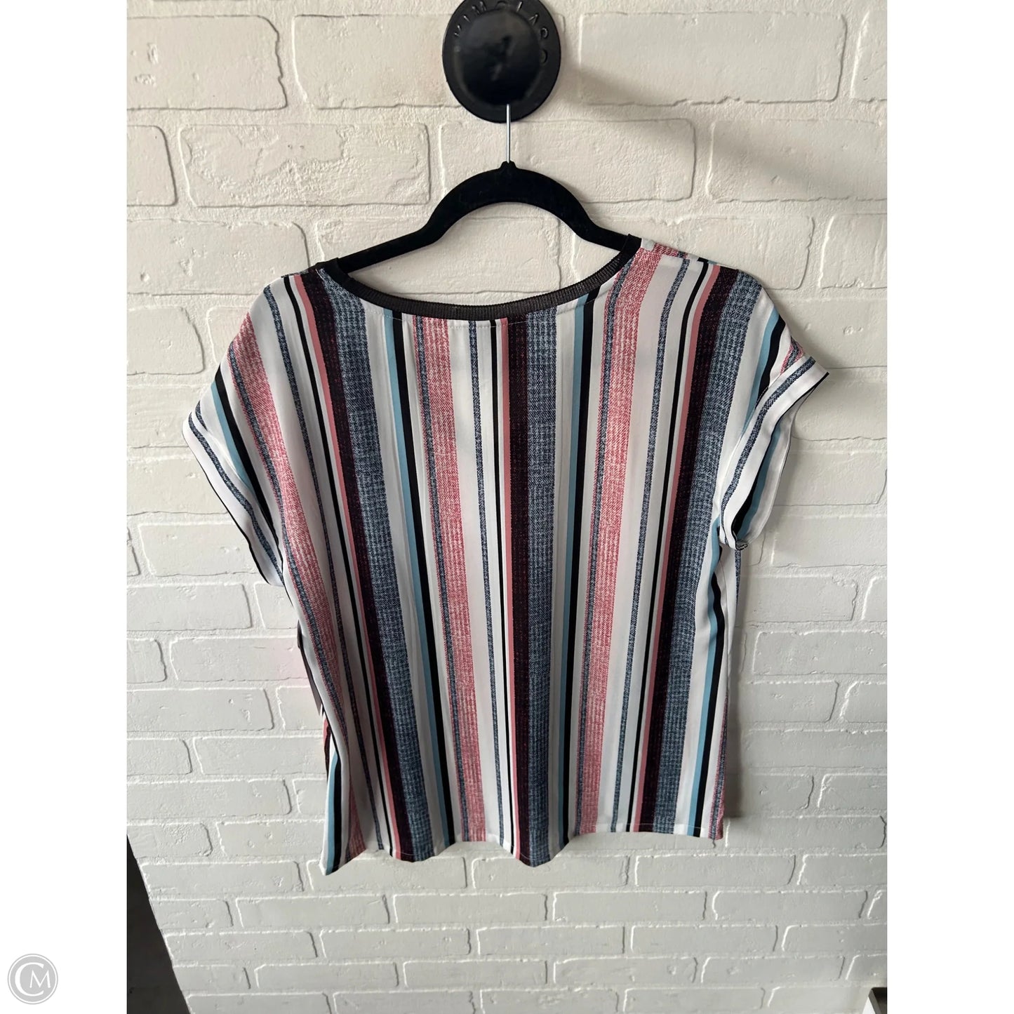 Top Short Sleeve By Worthington In Black & White, Size: M