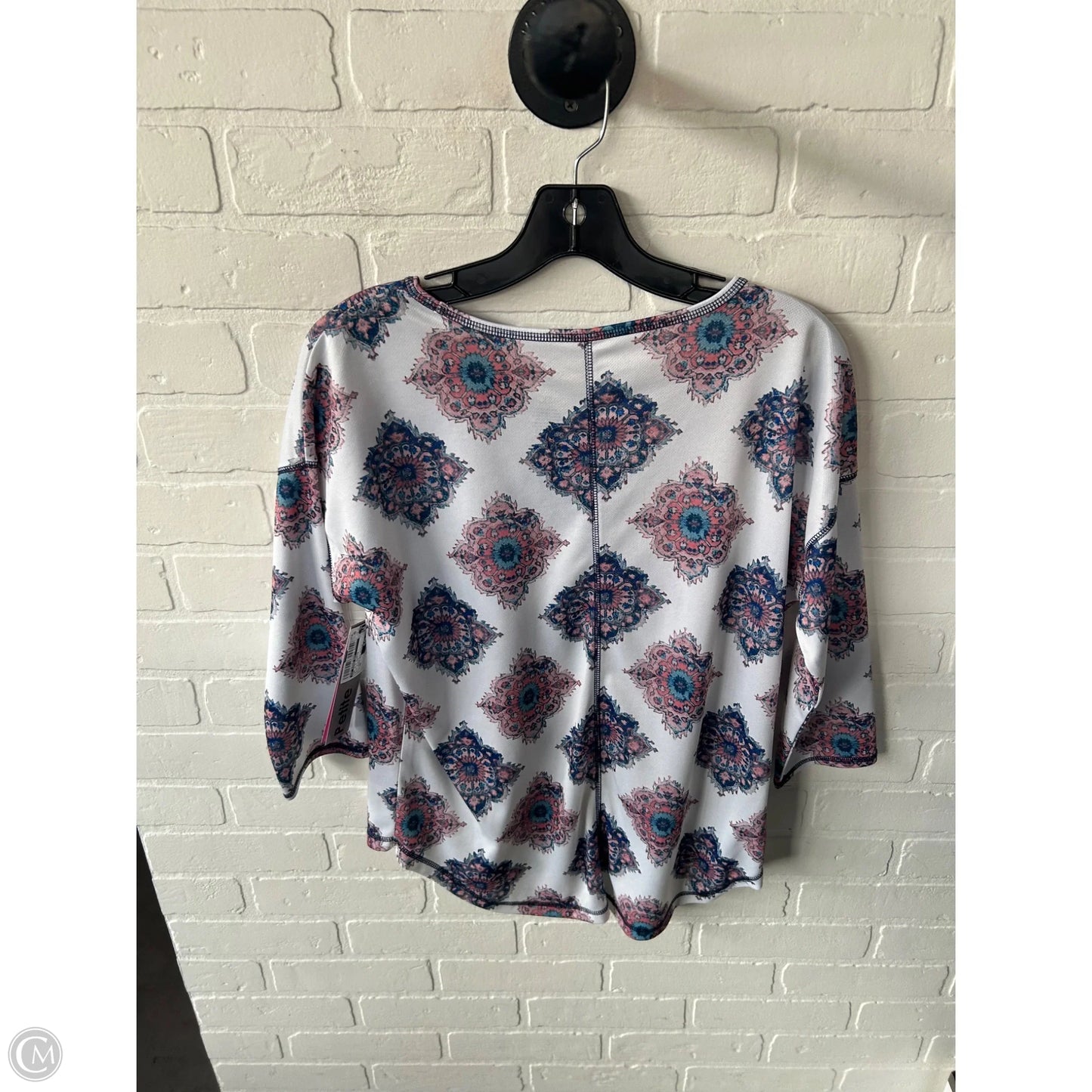 Top 3/4 Sleeve By St Johns Bay In Blue & Pink, Size: Mp