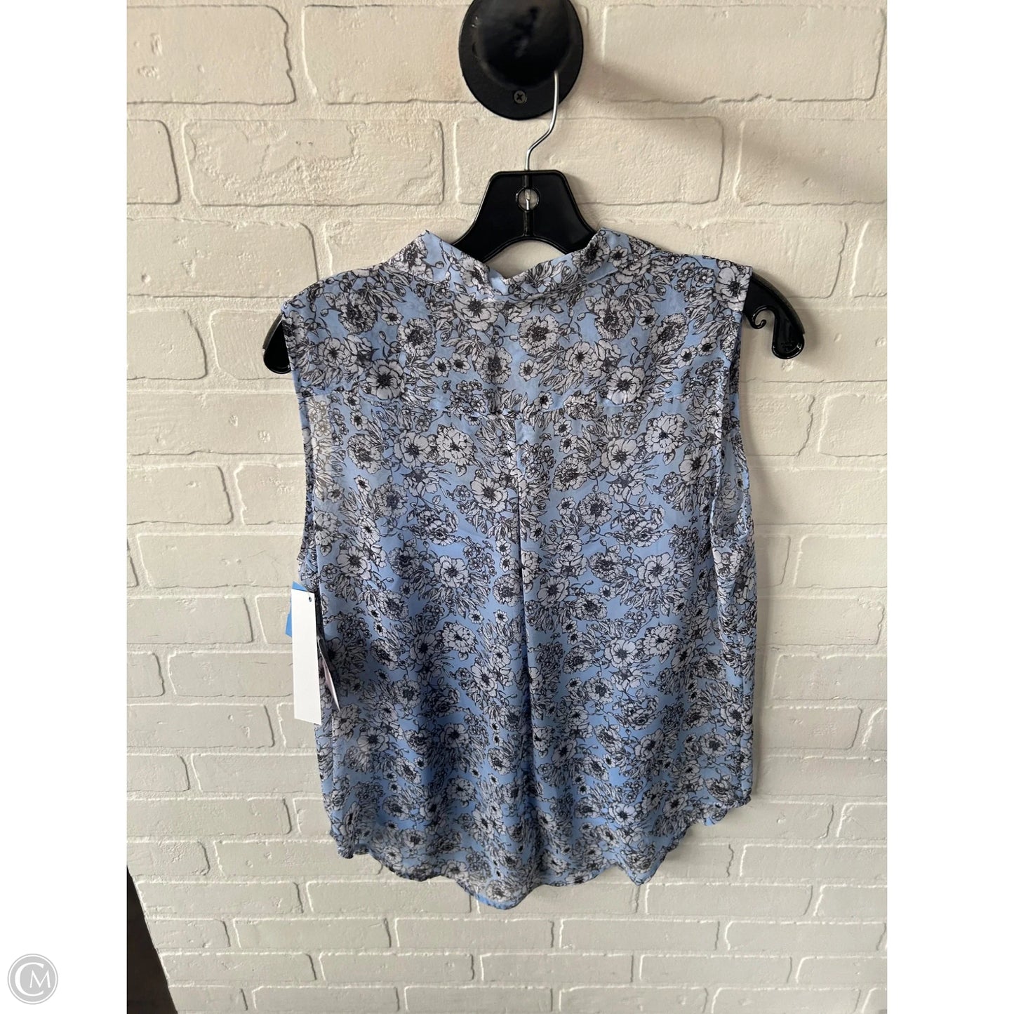 Top Sleeveless By Liz Claiborne In Blue & Grey, Size: M