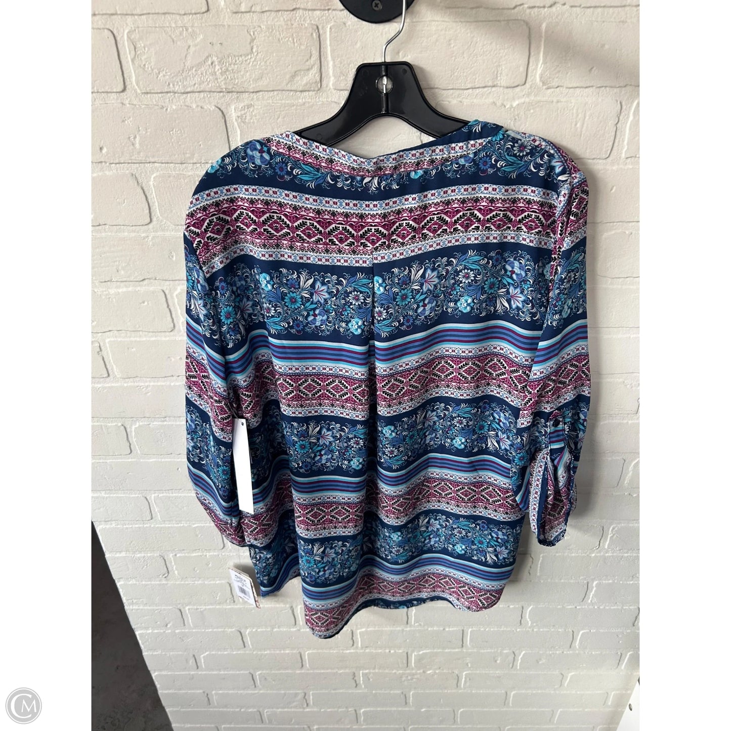 Top 3/4 Sleeve By Pink Republic In Blue & Pink, Size: Xl