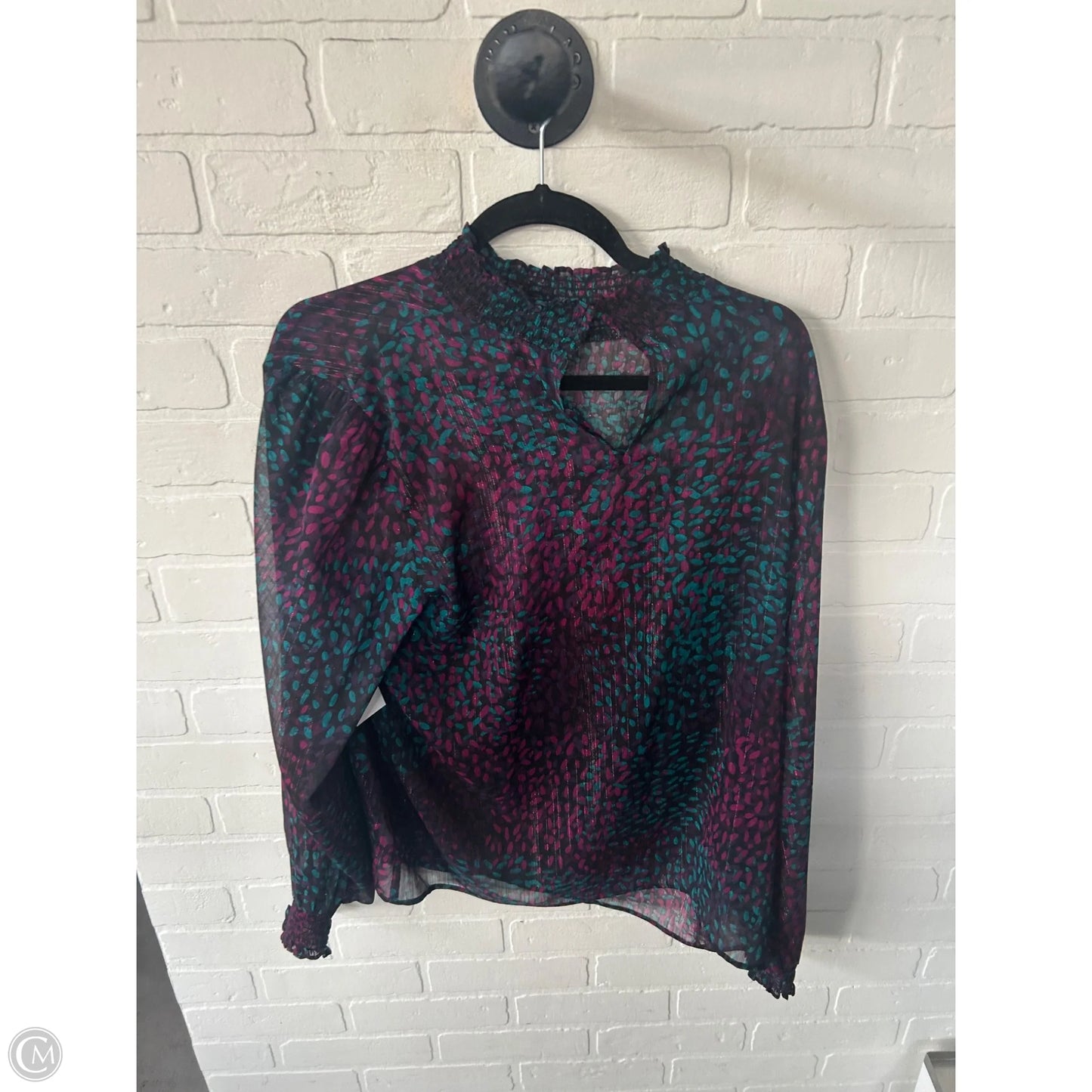 Top Long Sleeve By Express In Black & Grey, Size: Xl