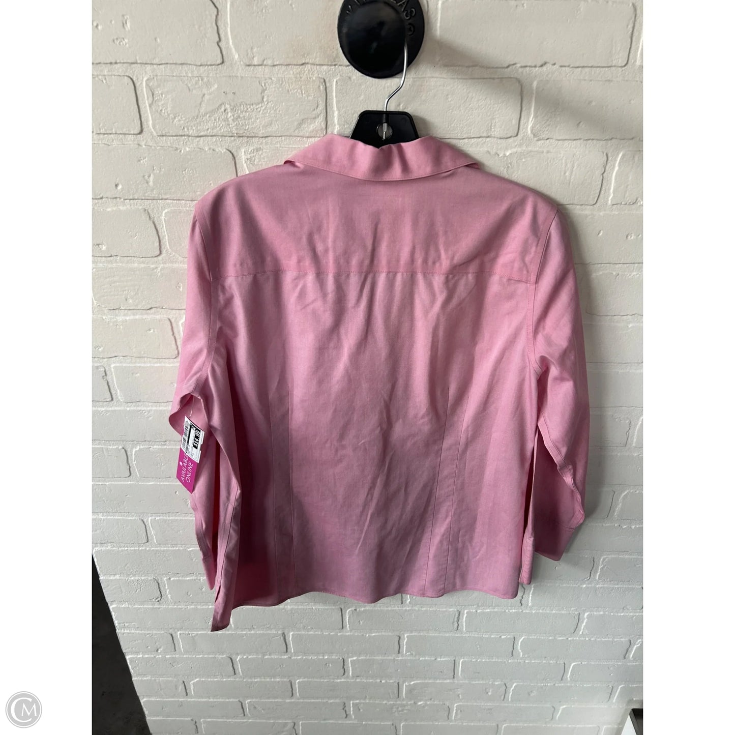 Blouse Long Sleeve By Foxcroft In Pink, Size: M