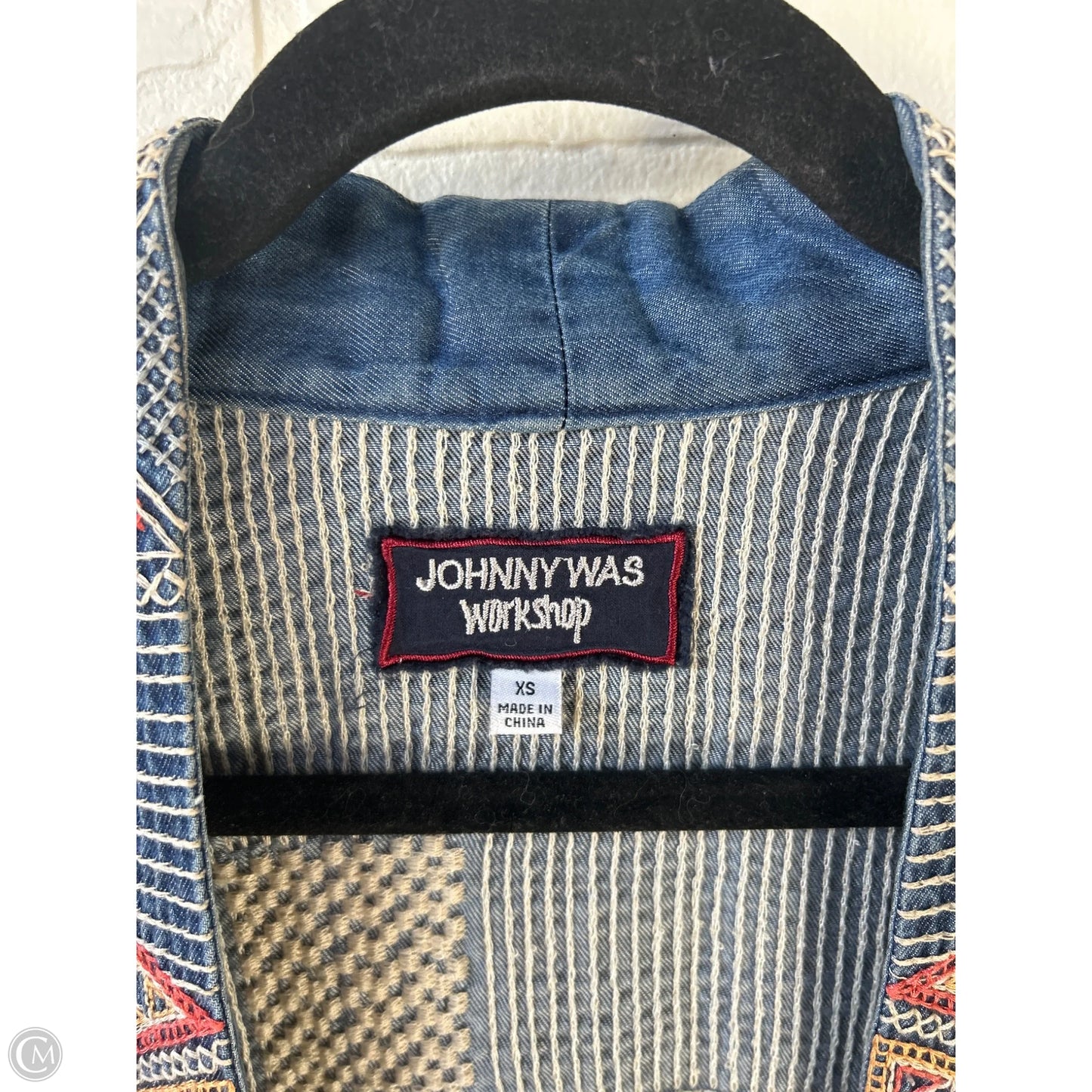 Kimono Designer By Johnny Was In Blue & Red, Size: Xs