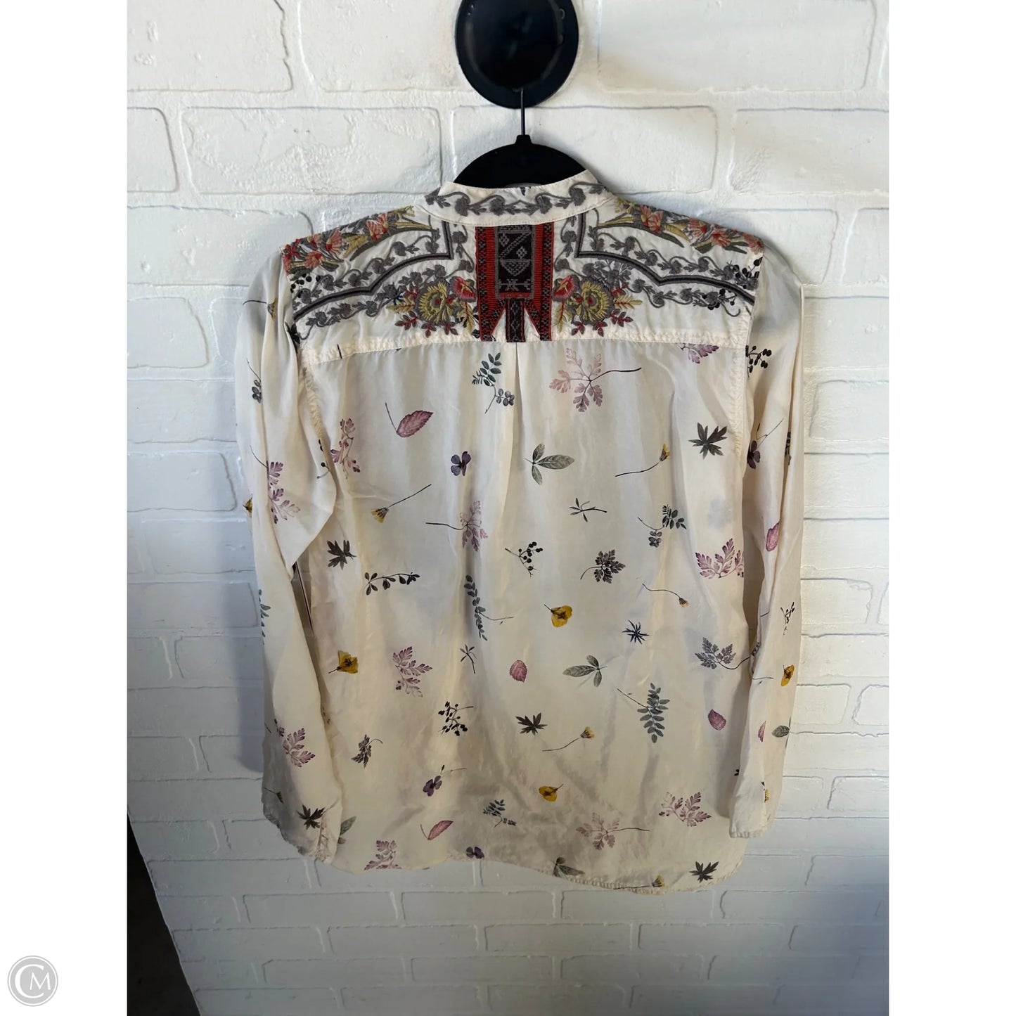 Tunic Designer By Johnny Was In Cream & Grey, Size: Xs