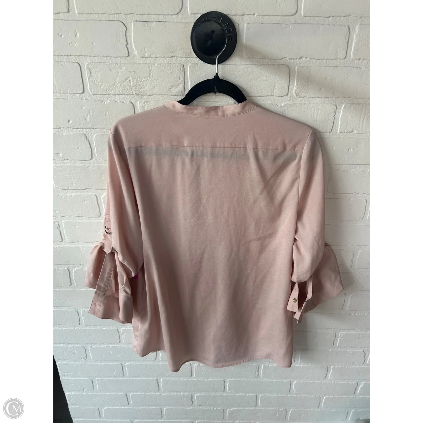 Blouse Long Sleeve By Calvin Klein In Orange & Pink, Size: S
