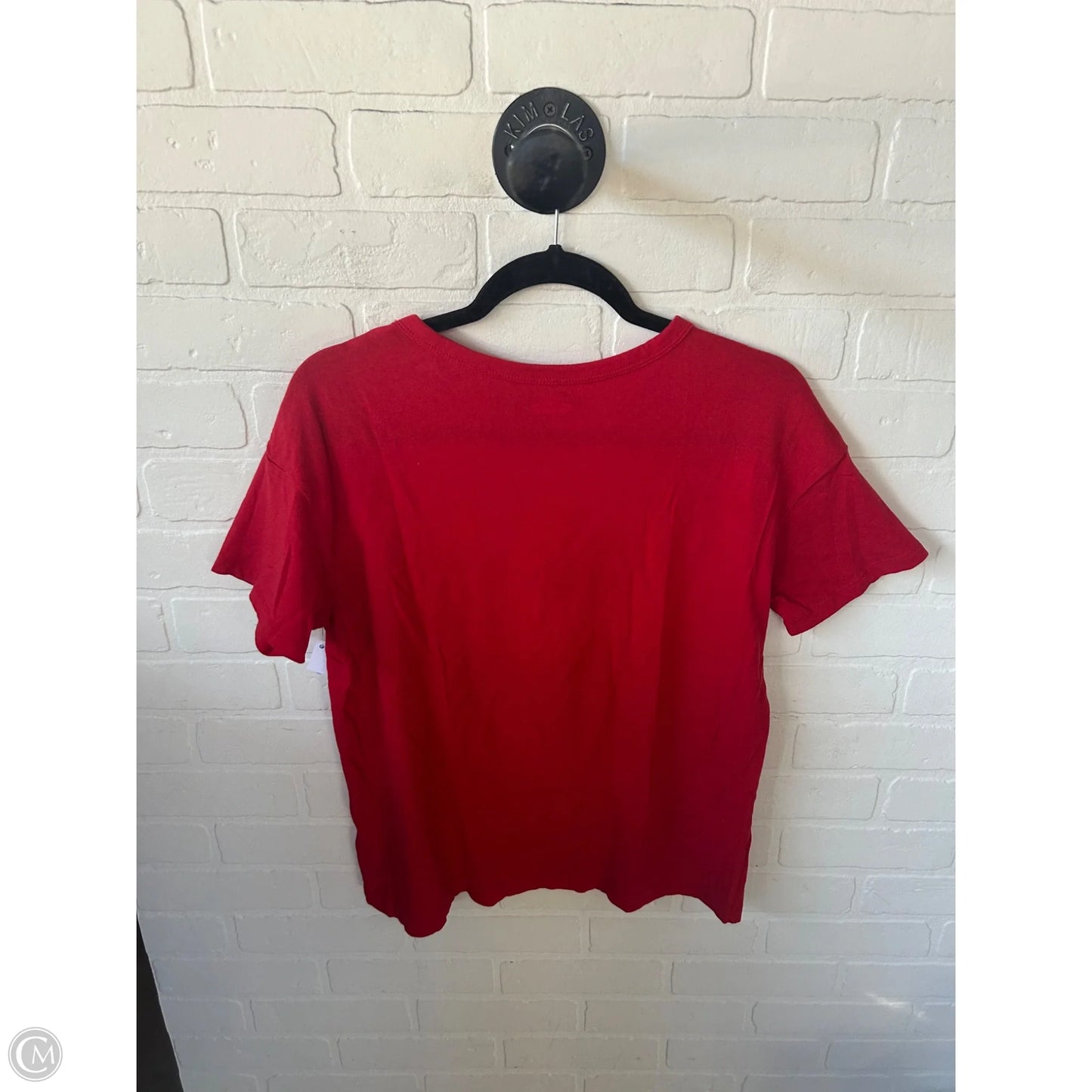 Top Short Sleeve Basic By Old Navy In Red & Silver, Size: S