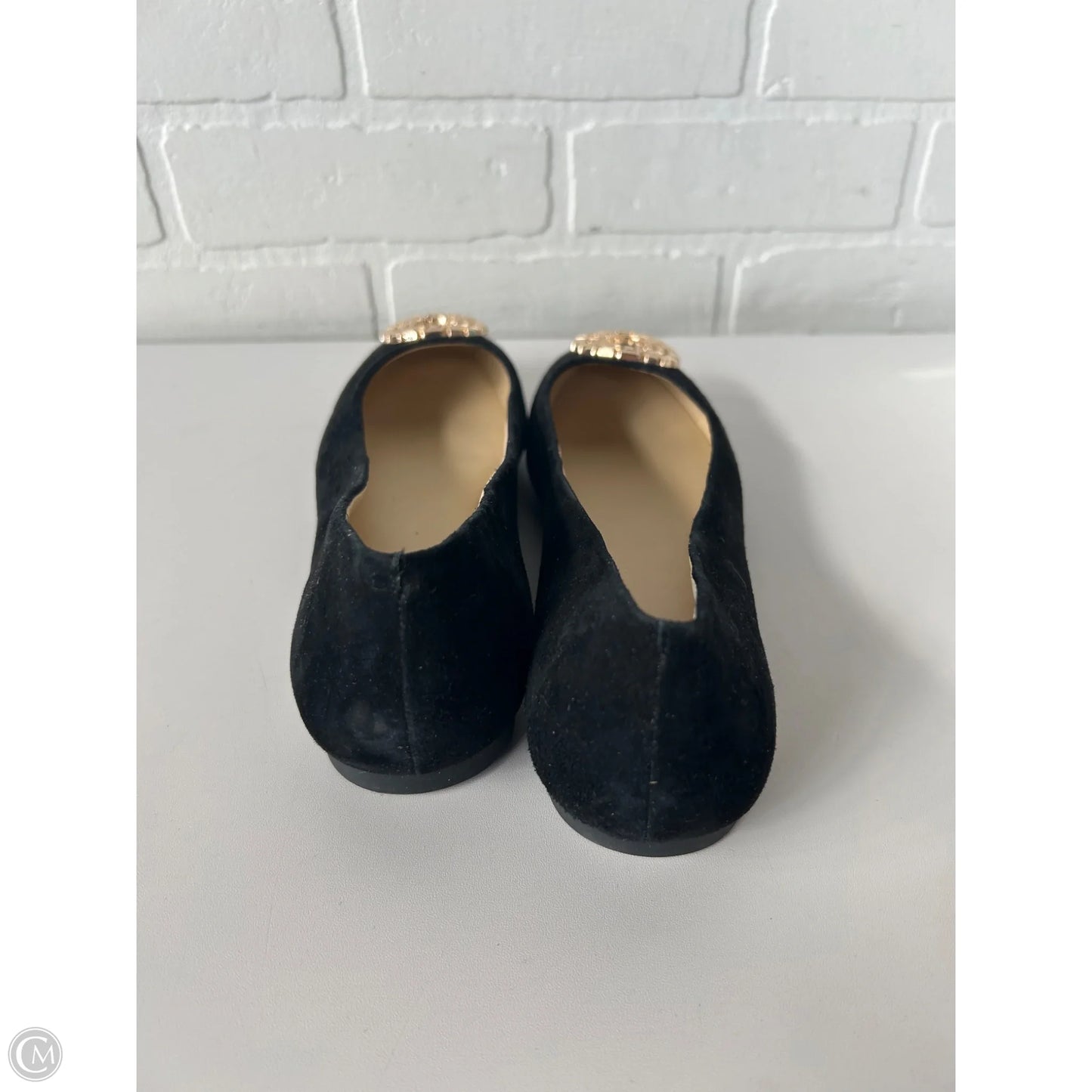 Shoes Flats By Alex Marie In Black & Gold, Size: 8.5