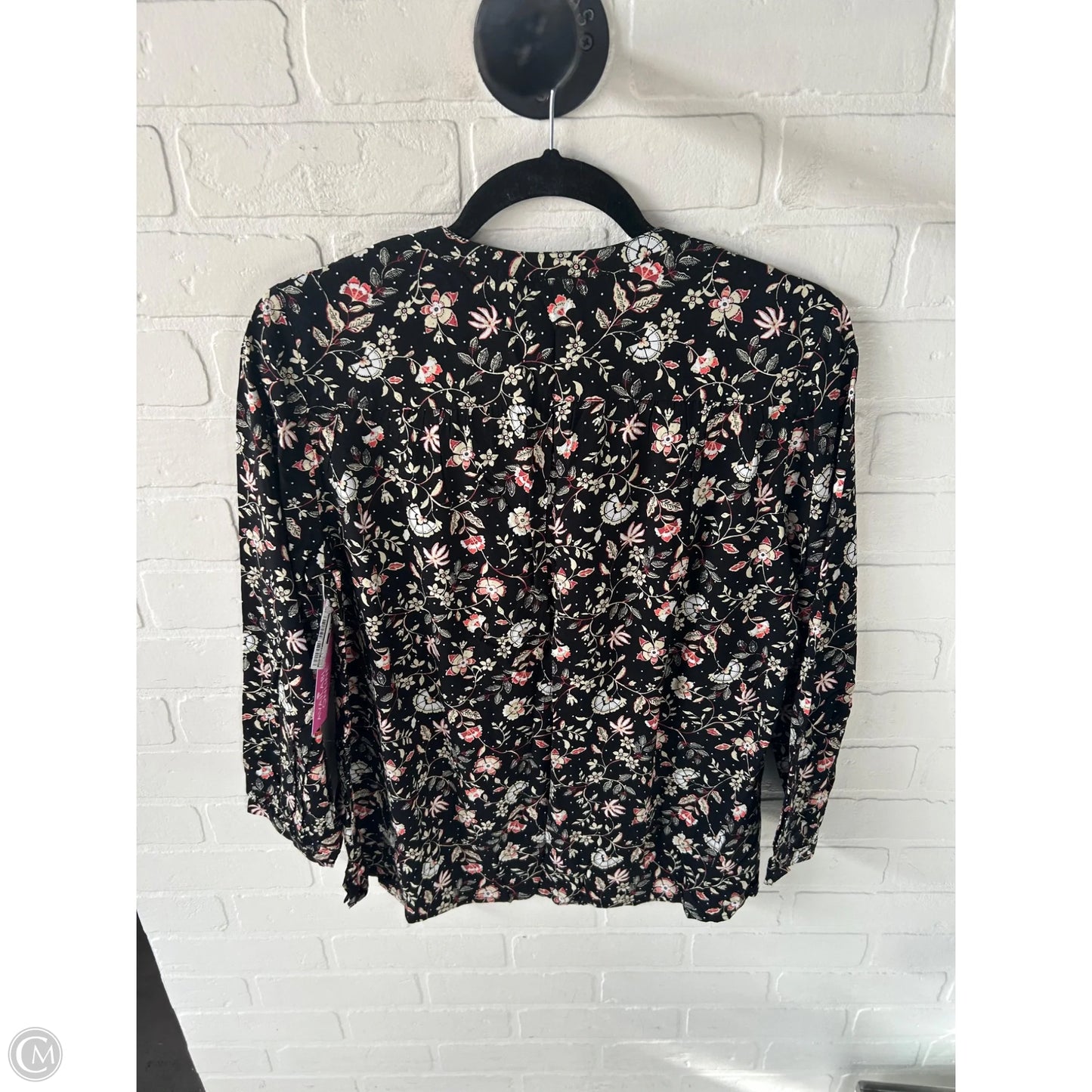 Top Long Sleeve By Old Navy In Black & Cream, Size: S