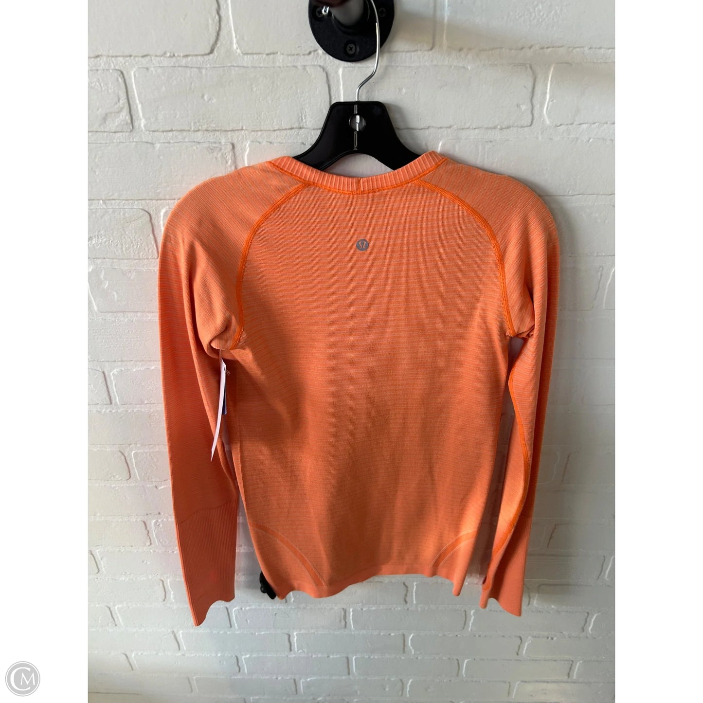 Athletic Top Long Sleeve Crewneck By Lululemon In Orange, Size: S