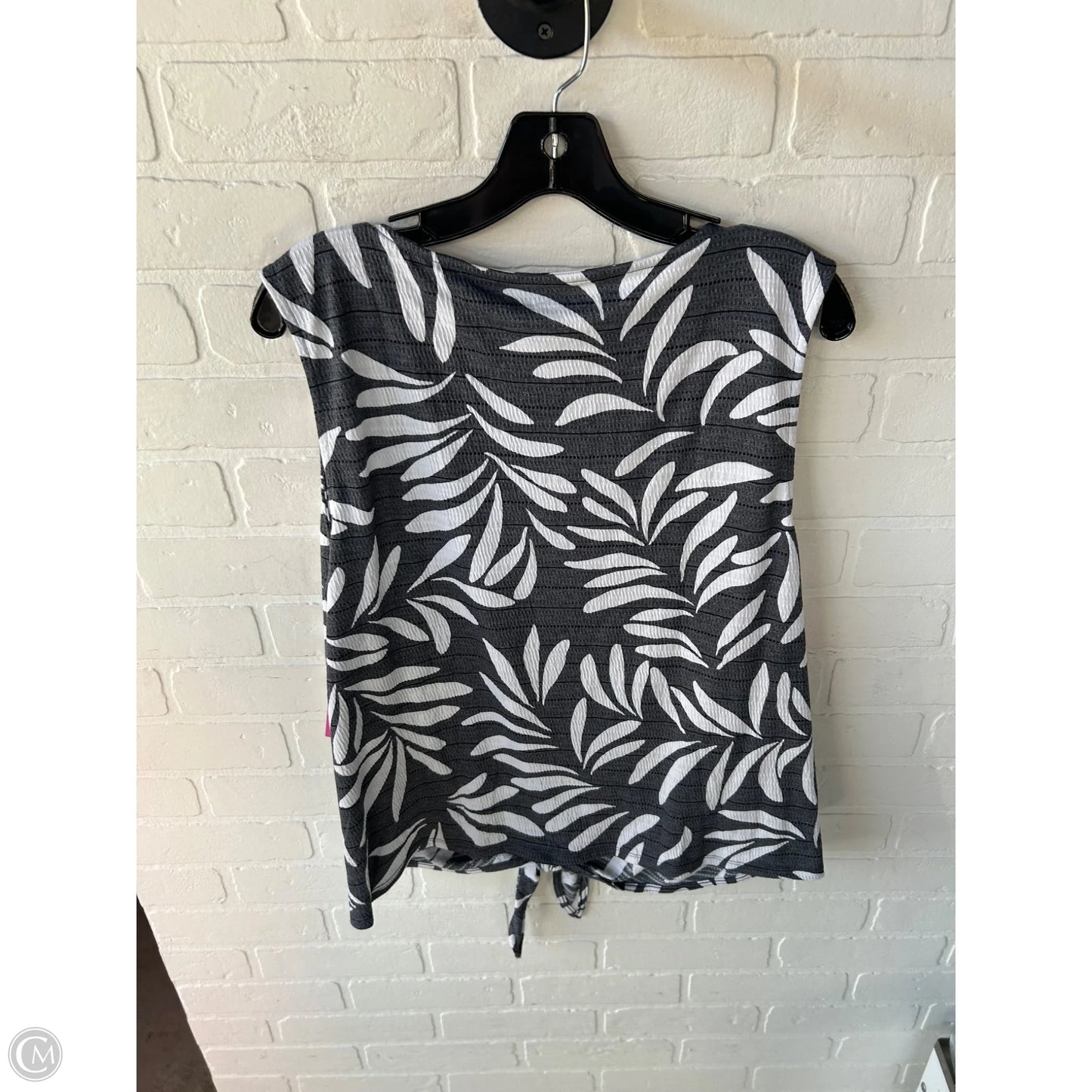 Top Sleeveless By Loft In Grey & White, Size: Xl