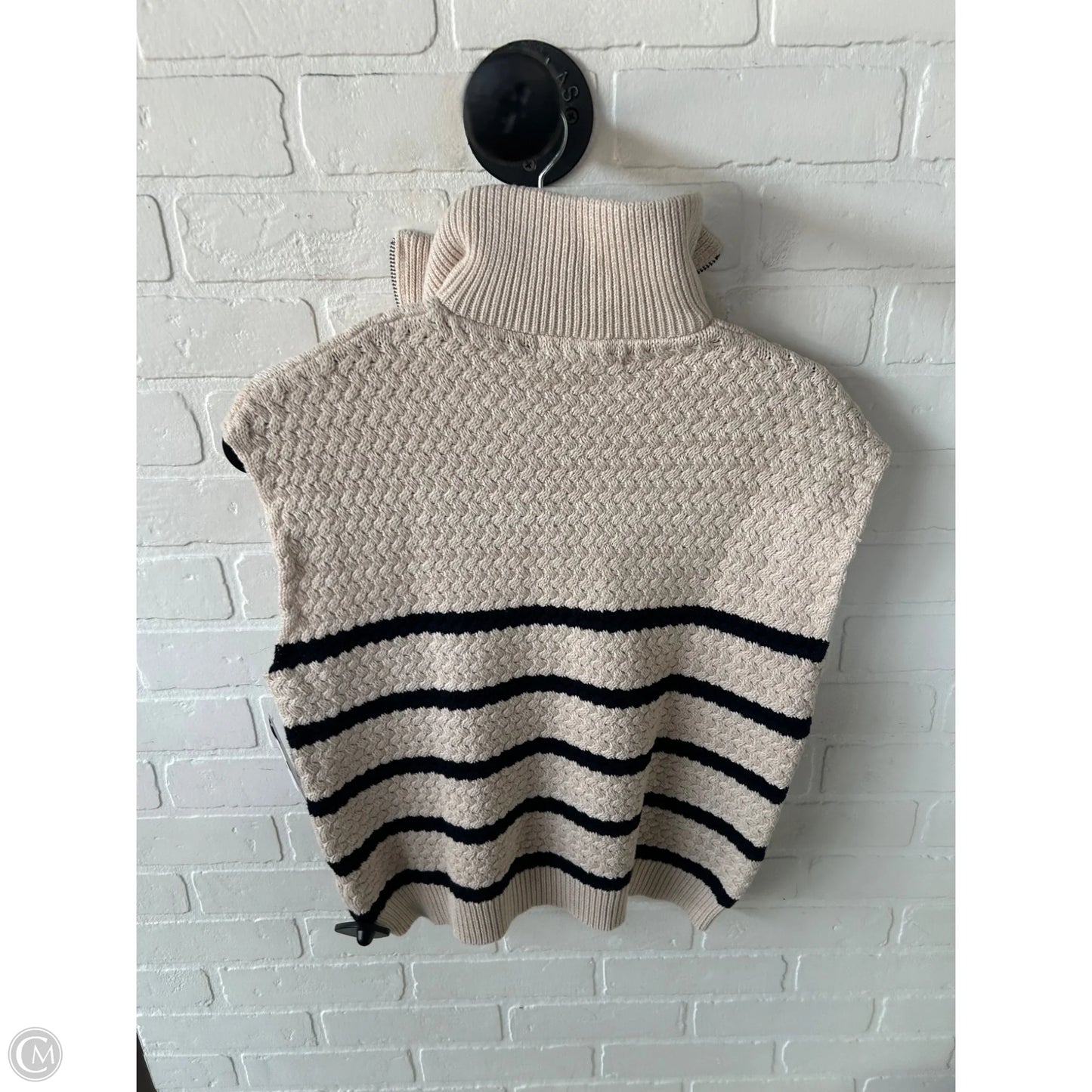 Vest Sweater By John + Jenn In Blue & Cream, Size: M