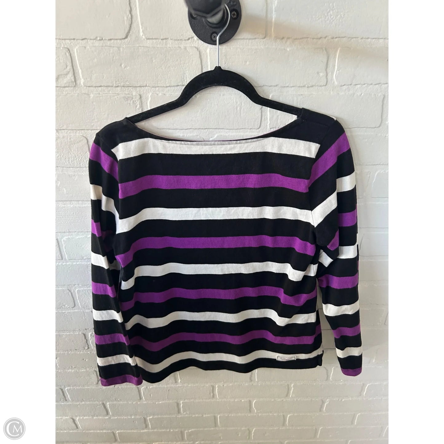 Top Long Sleeve By Talbots In Black & Purple, Size: M