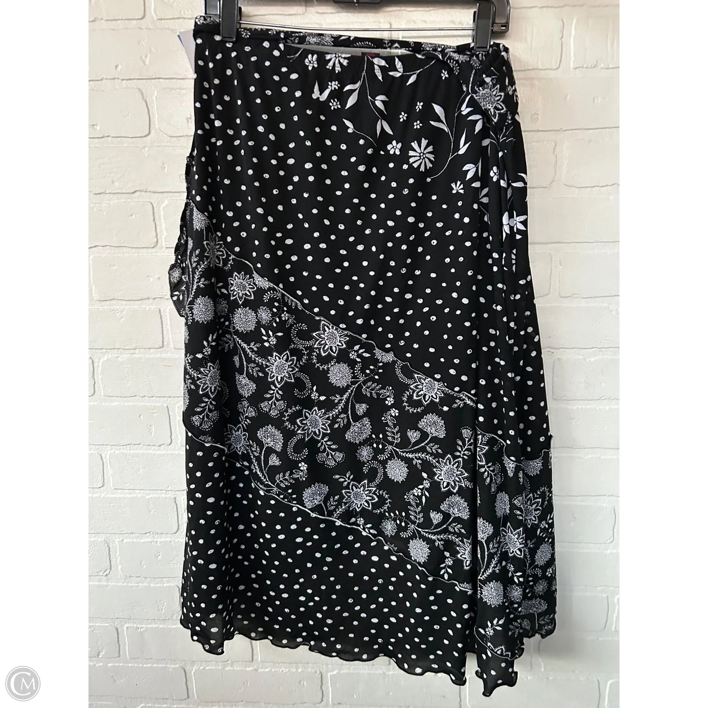 Skirt Midi By Jw In Black & White, Size: 16