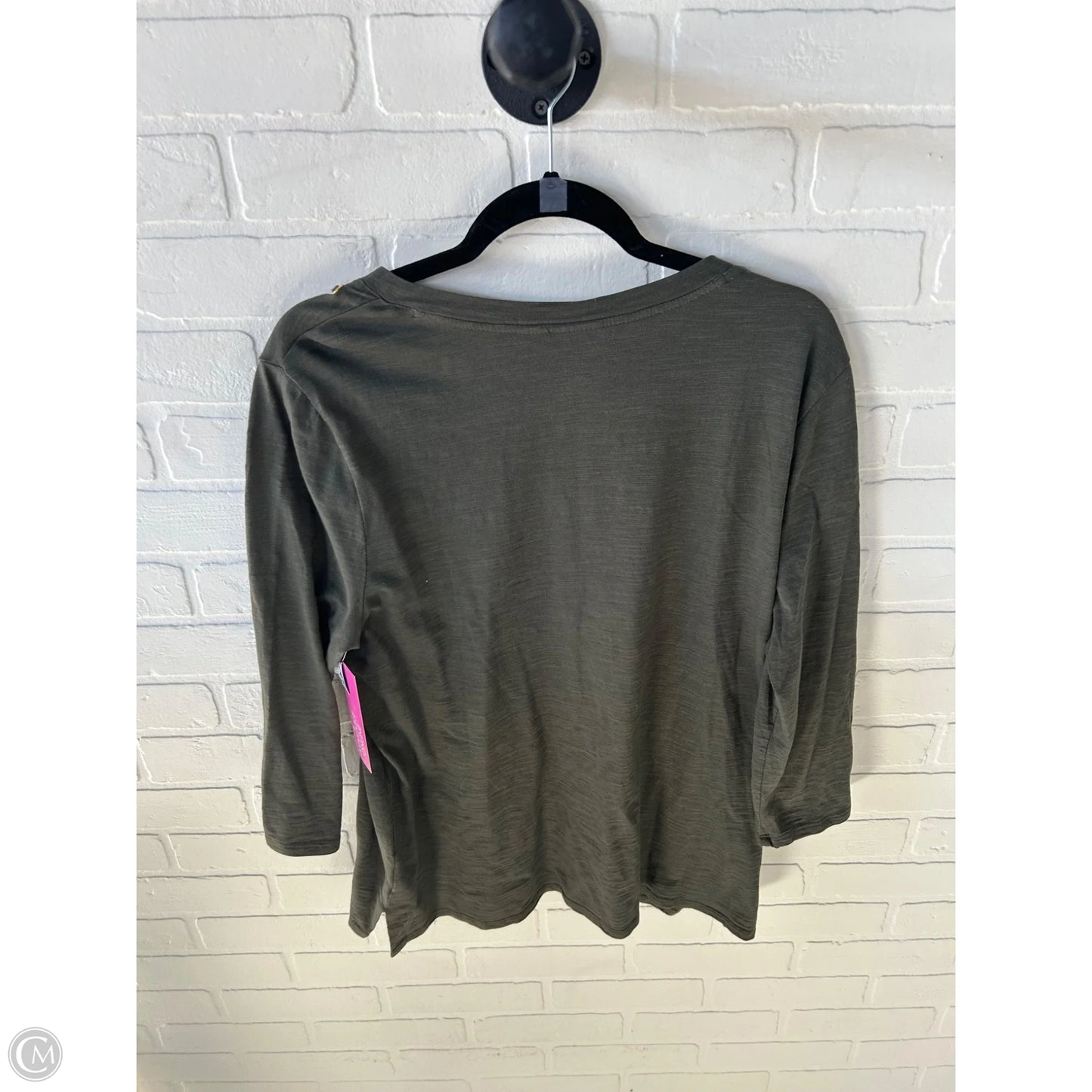 Top 3/4 Sleeve By Chicos In Green, Size: L
