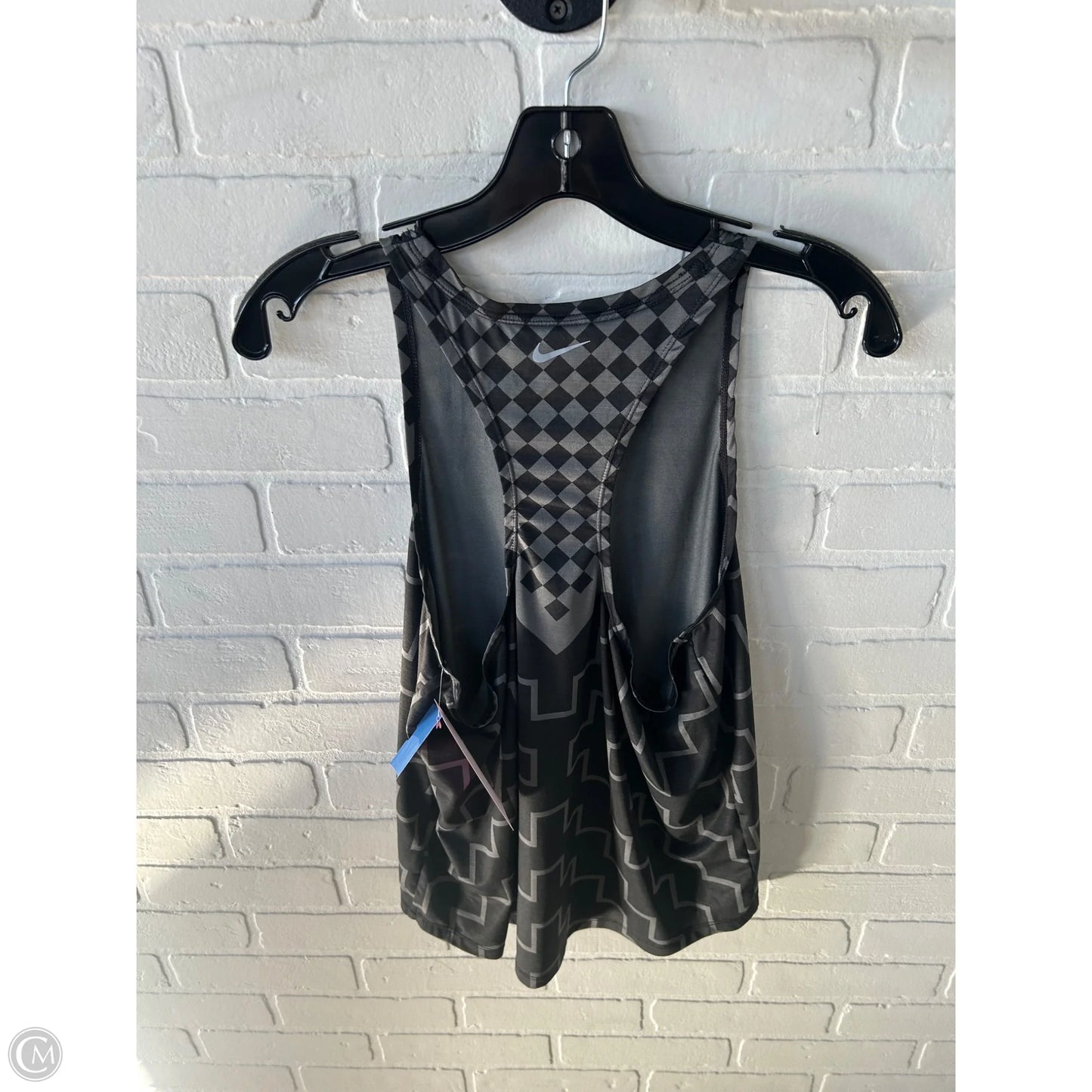 Athletic Tank Top By Nike In Black & Grey, Size: M