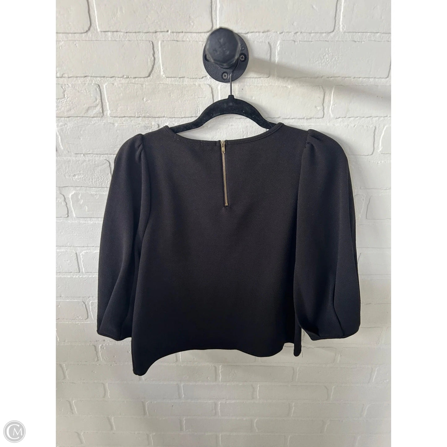 Blouse 3/4 Sleeve By Green Envelope In Black, Size: S