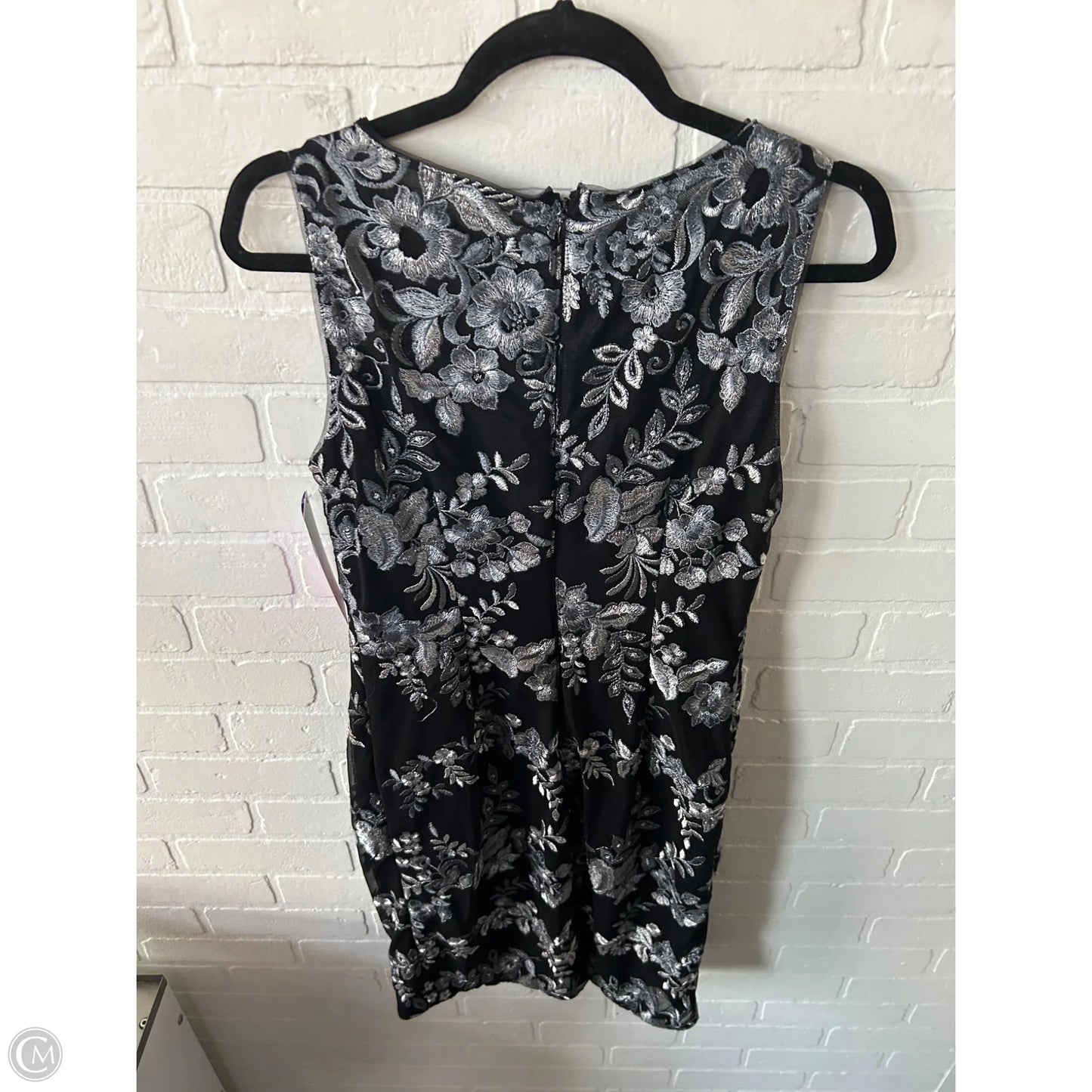 Dress Party Short By Calvin Klein In Black & Silver, Size: S