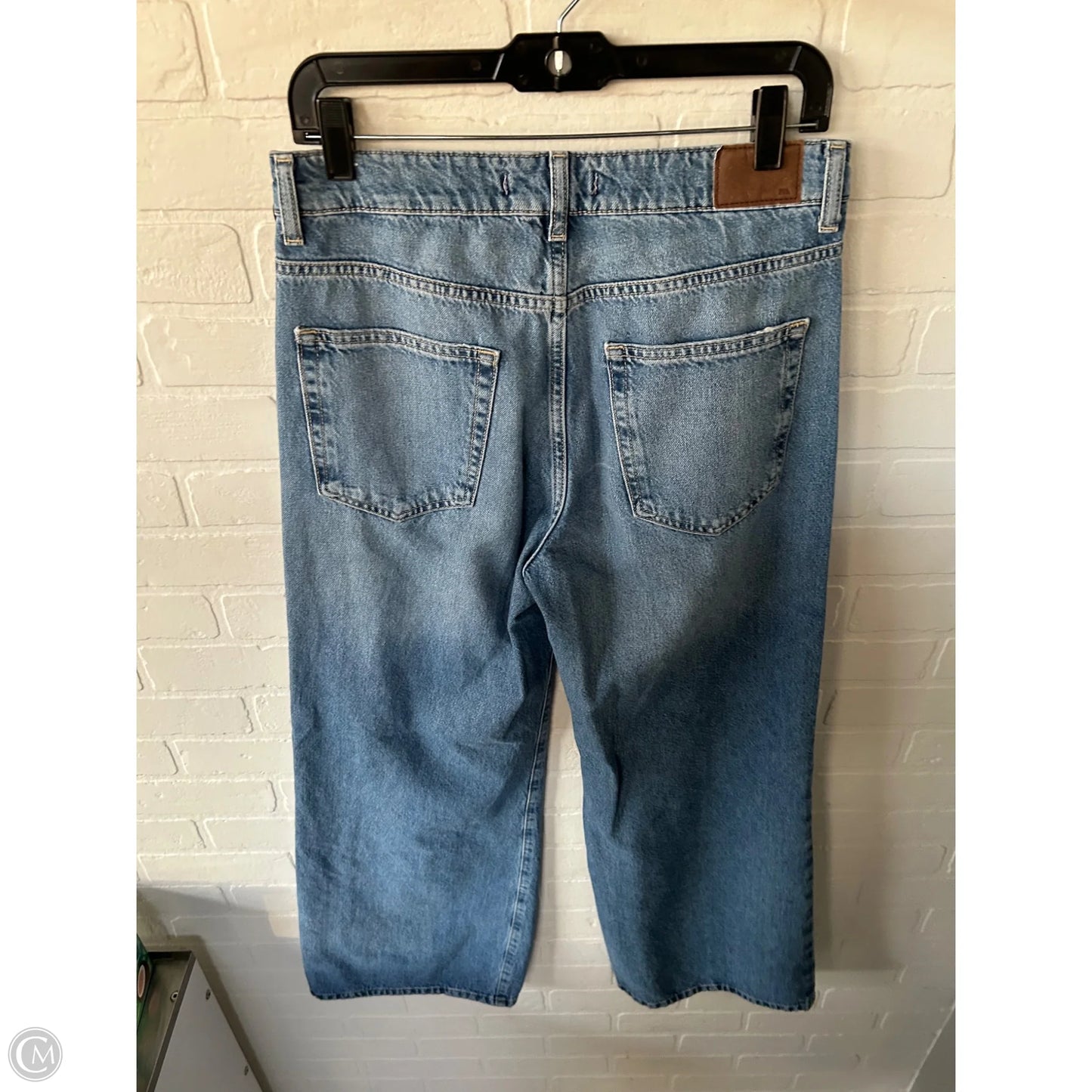 Jeans Wide Leg By Zara In Blue Denim, Size: 6