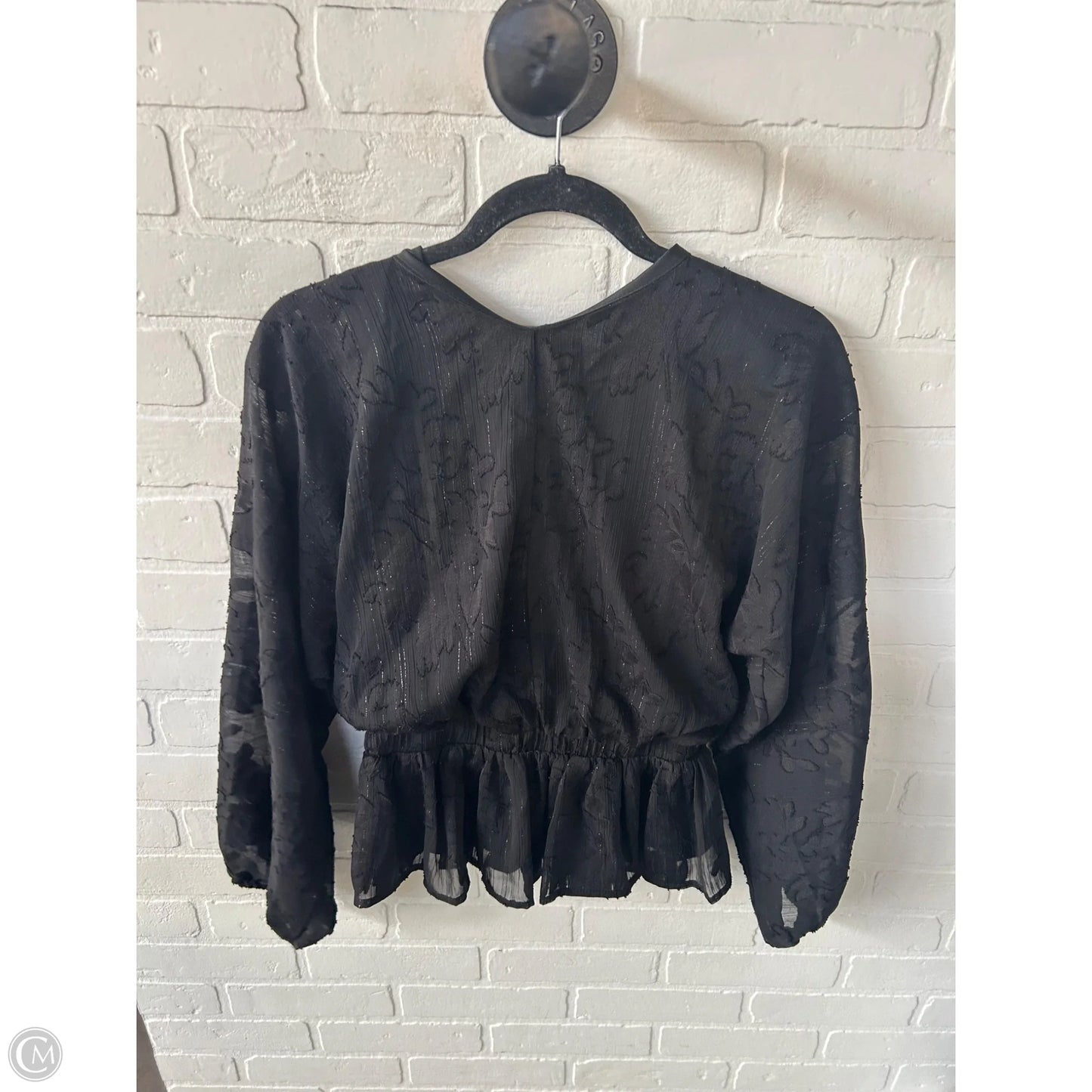 Blouse Long Sleeve By Clothes Mentor In Black, Size: Xs