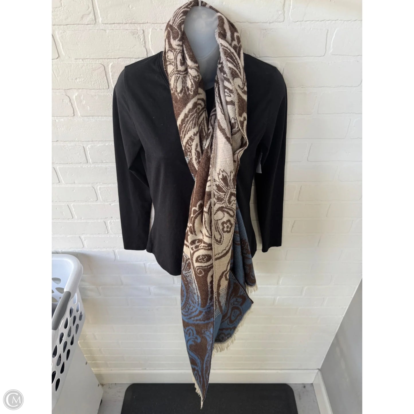 Scarf Winter By Clothes Mentor In Blue & Brown