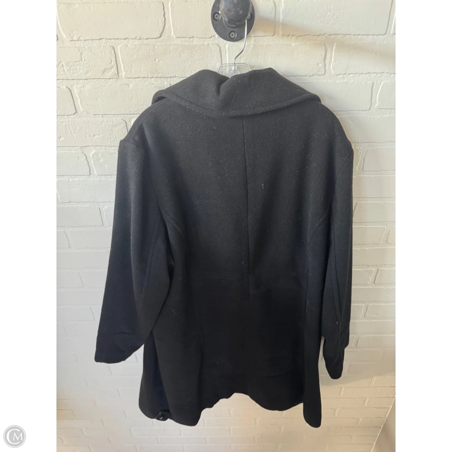 Coat Wool By Oleg Cassini In Black, Size: 2x