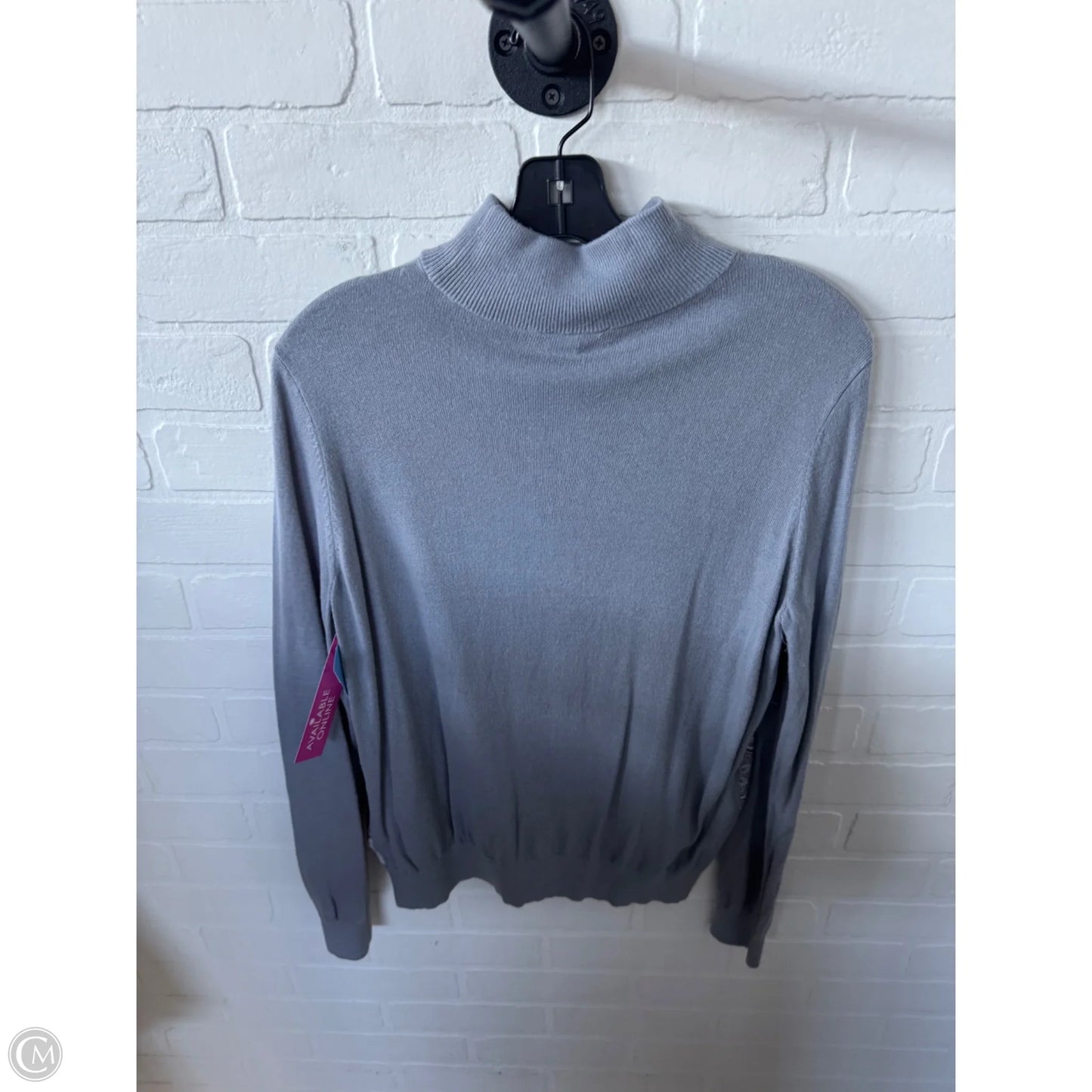 Top Long Sleeve By Ann Taylor In Grey & Tan, Size: M