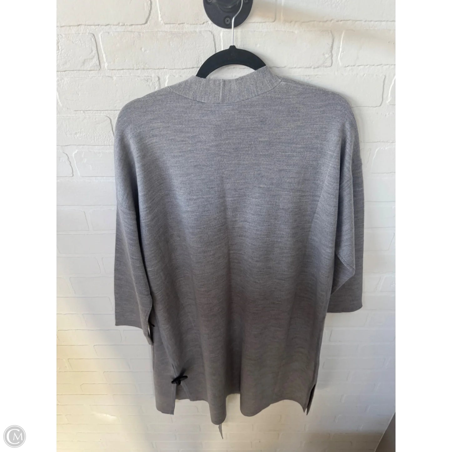 Sweater Cardigan By Eileen Fisher In Grey, Size: M