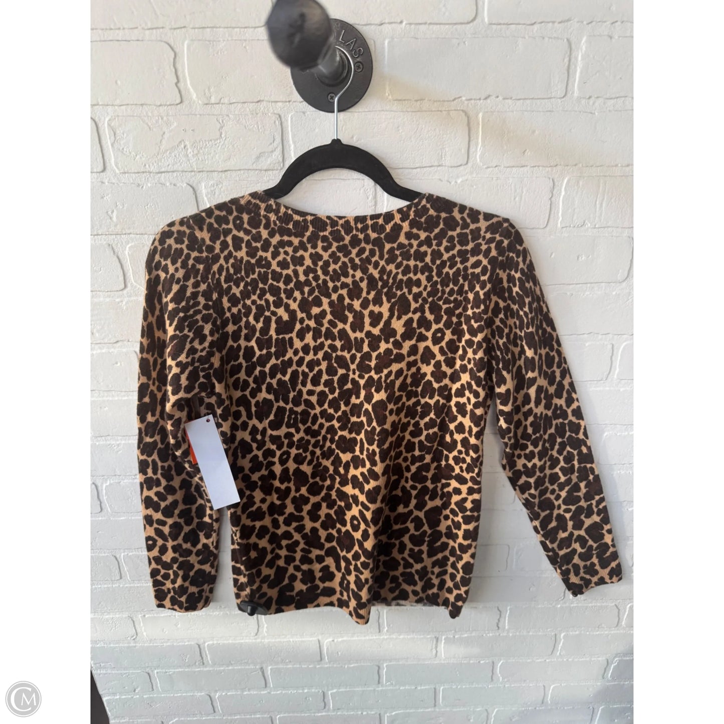 Sweater Cardigan By Talbots In Animal Print, Size: S