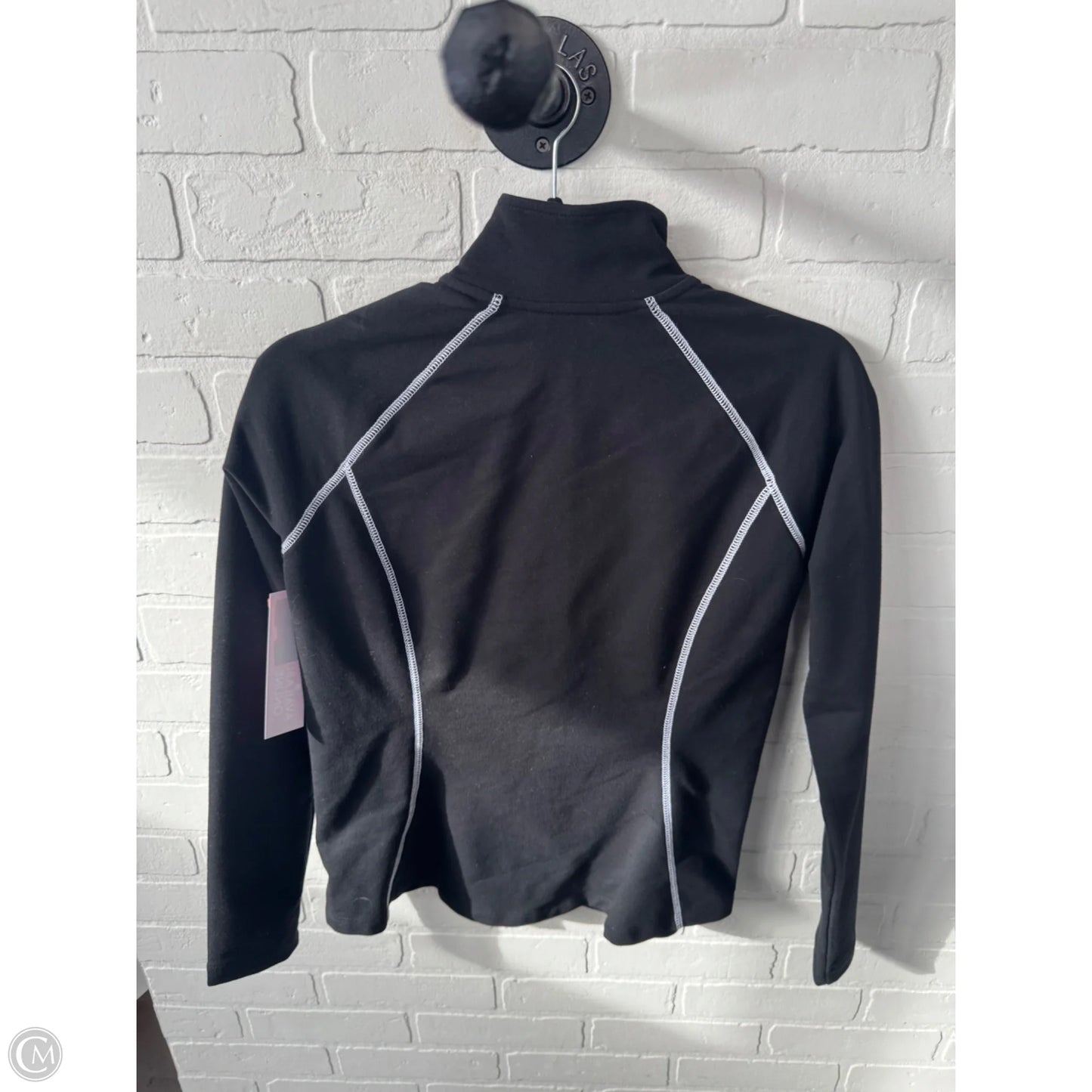 Athletic Top Long Sleeve Collar By Lauren By Ralph Lauren In Black & White, Size: S