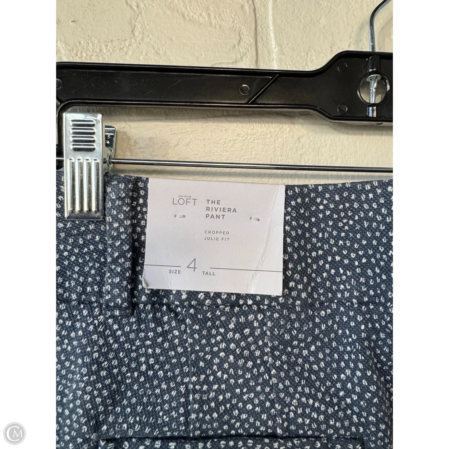 Pants Cropped By Loft In Blue & White, Size: 4l