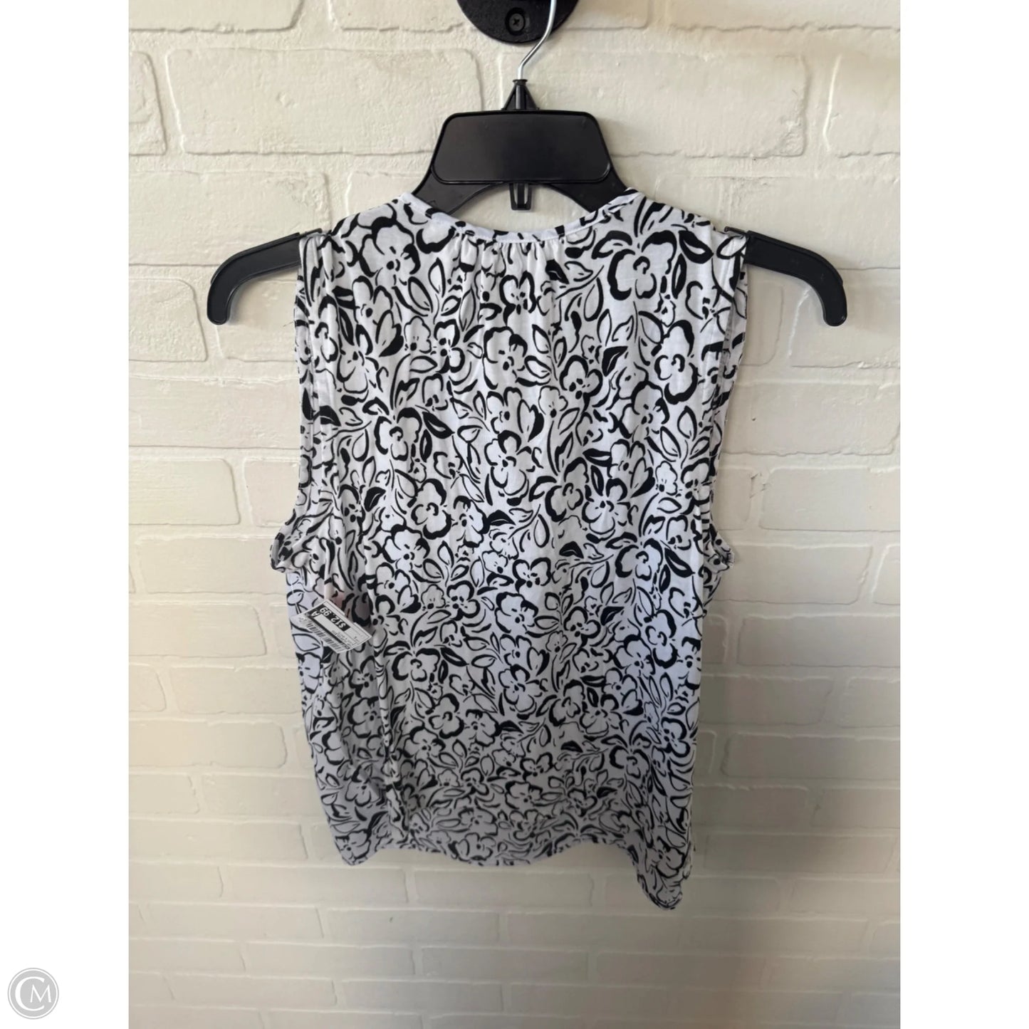 Top Sleeveless By Loft In Black & White, Size: S