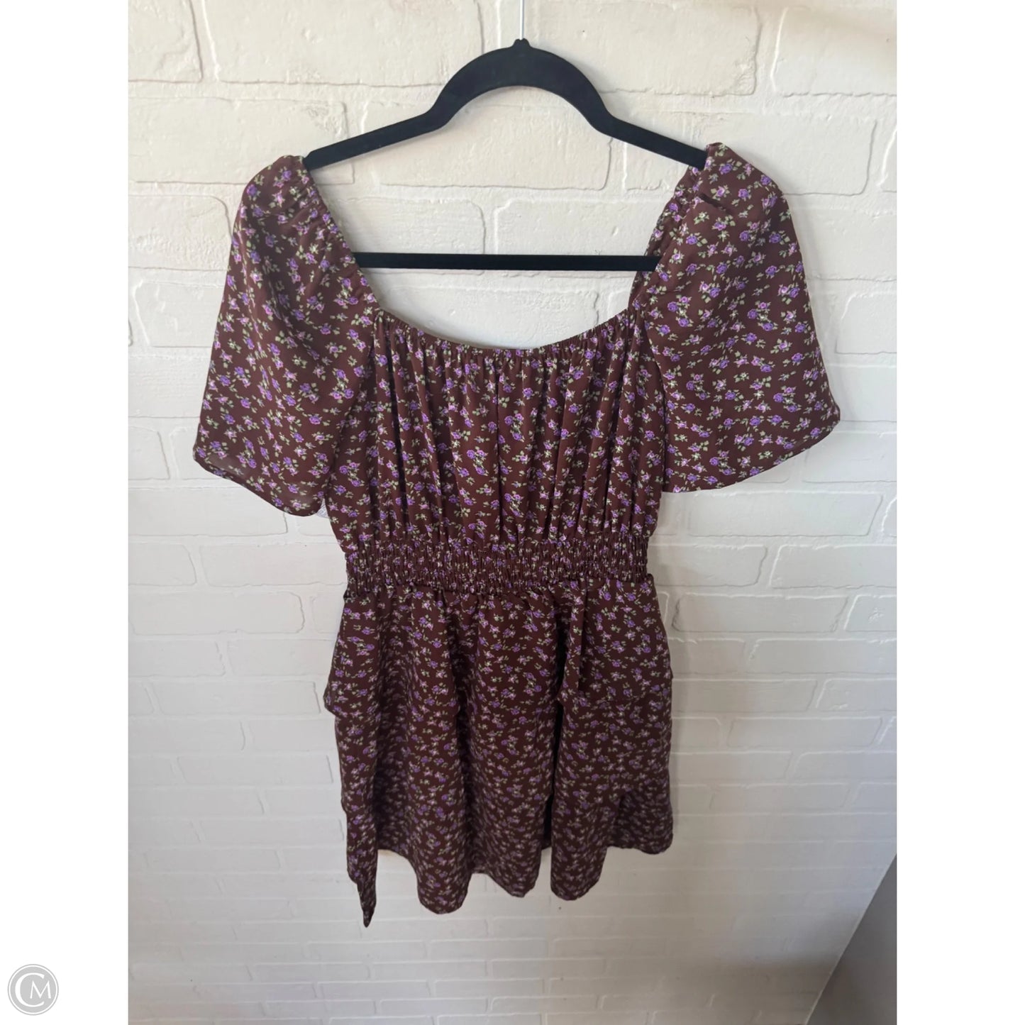 Dress Casual Short By Prettygarden In Brown & Purple, Size: M