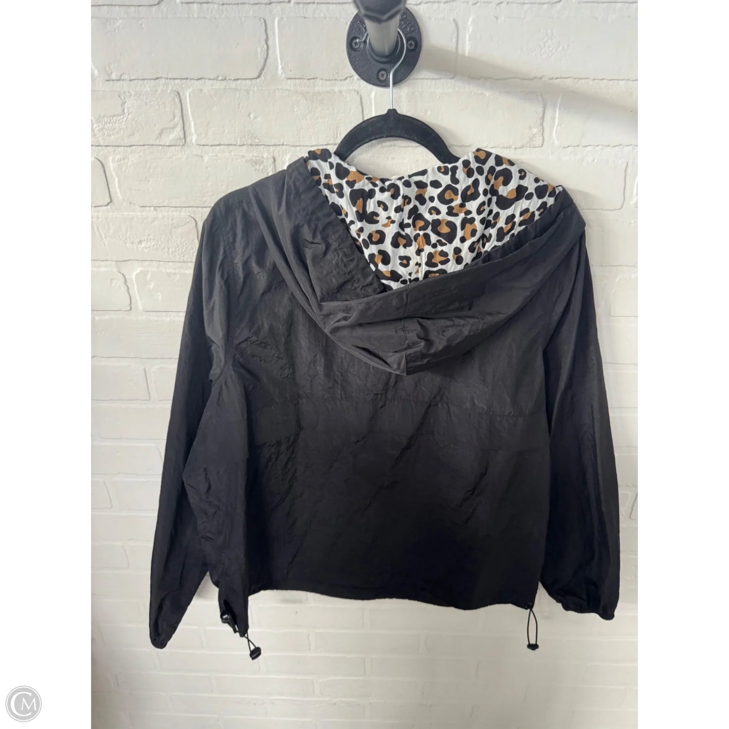 Jacket Windbreaker By Andthewhy In Black & Brown, Size: S