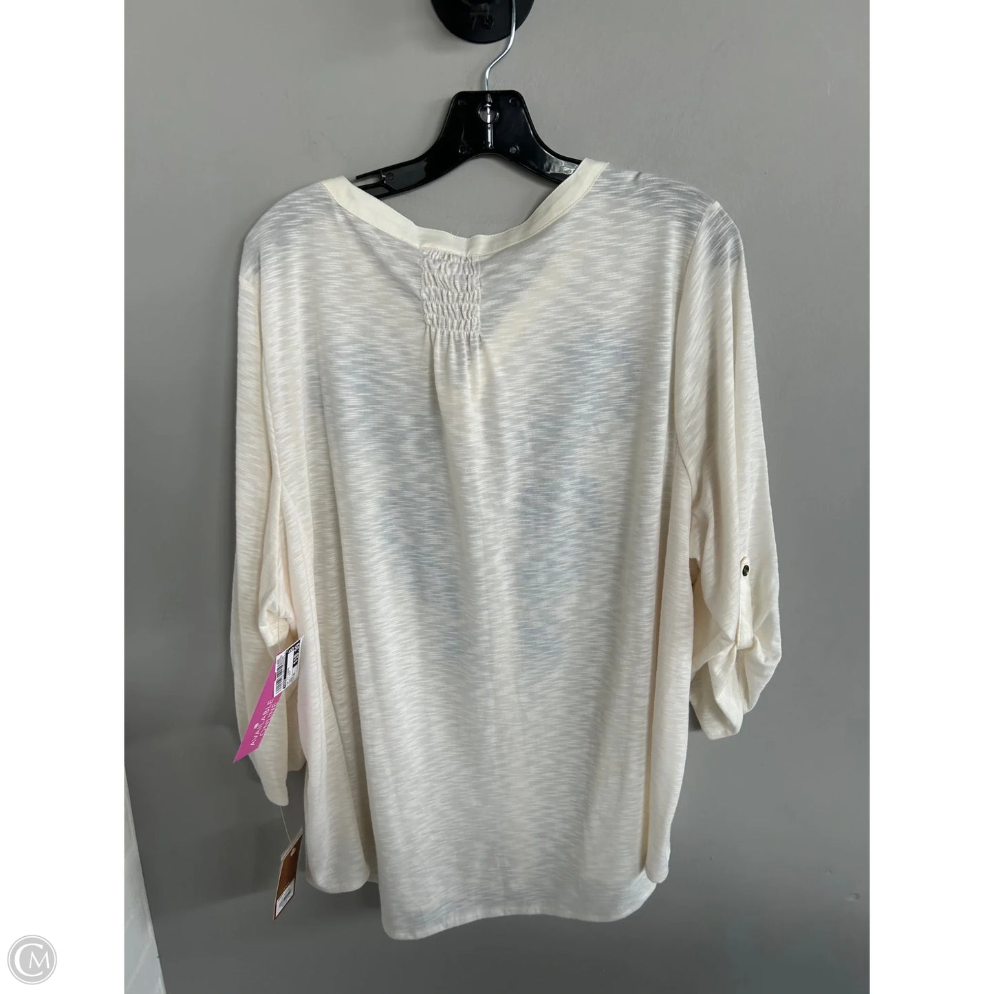 Top 3/4 Sleeve By Sonoma In Blue & Cream, Size: 2x