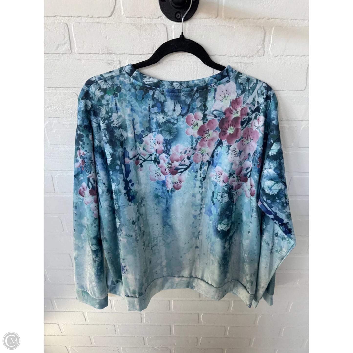 Top Long Sleeve By Cmf In Green & Pink, Size: 2x
