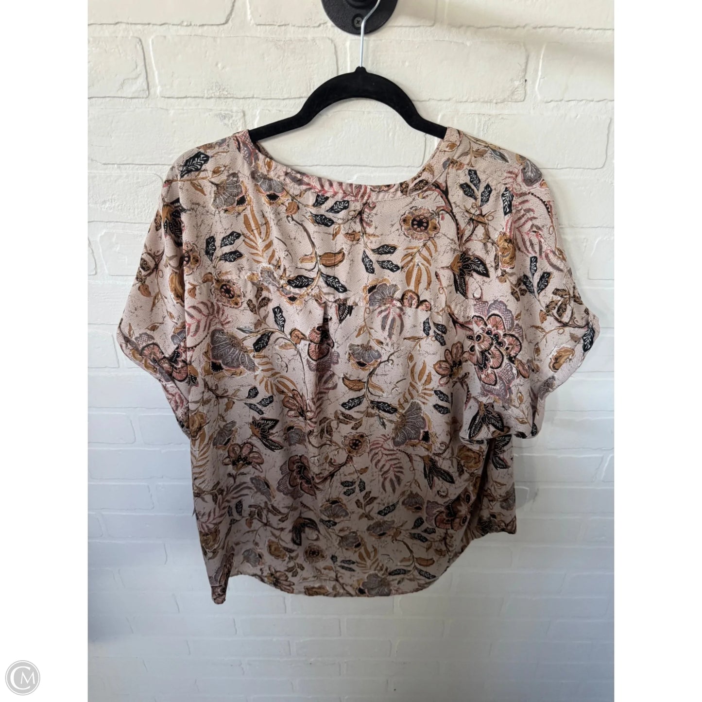 Blouse 3/4 Sleeve By Maurices In Brown & Grey, Size: Xxl