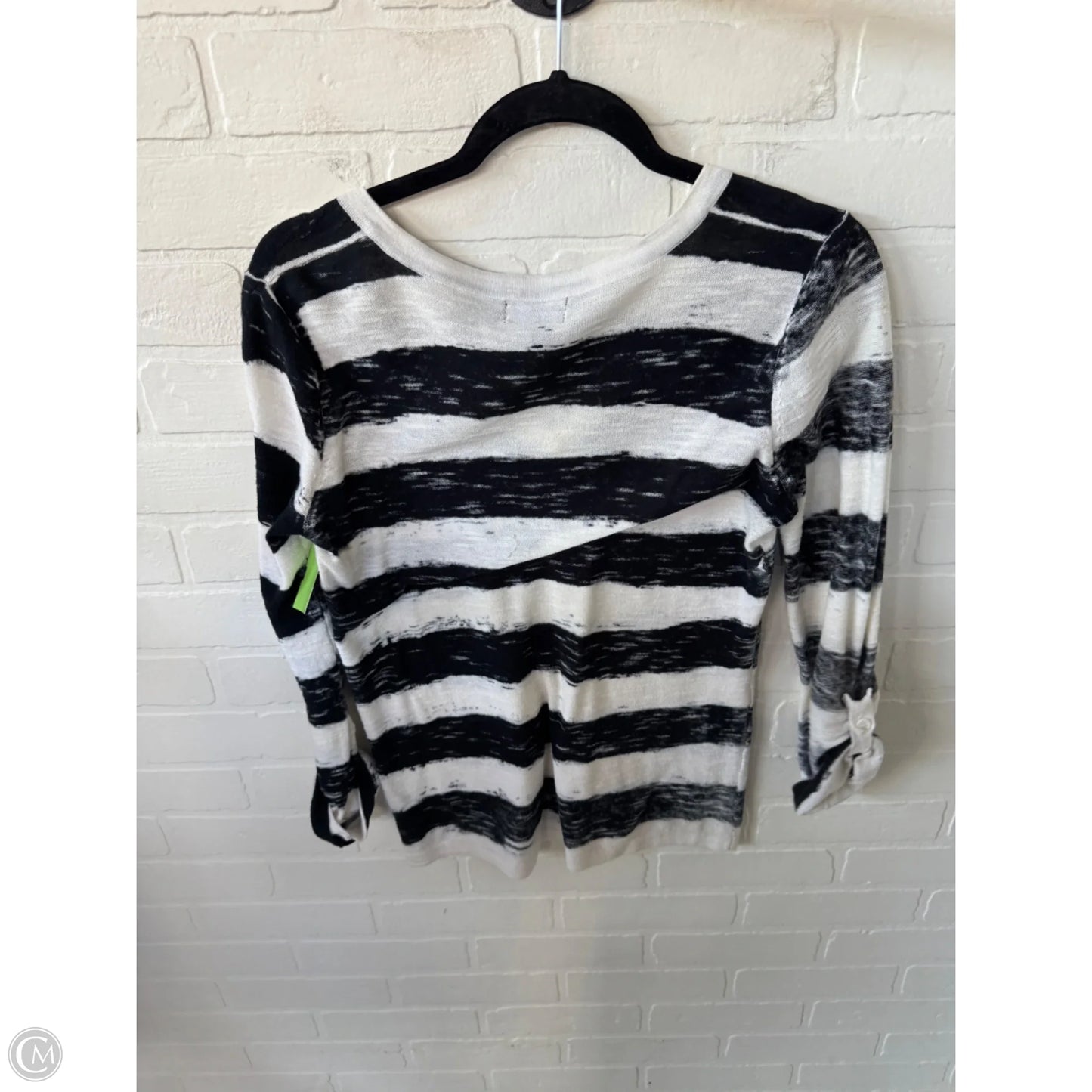 Top 3/4 Sleeve By Ana In Black & White, Size: M