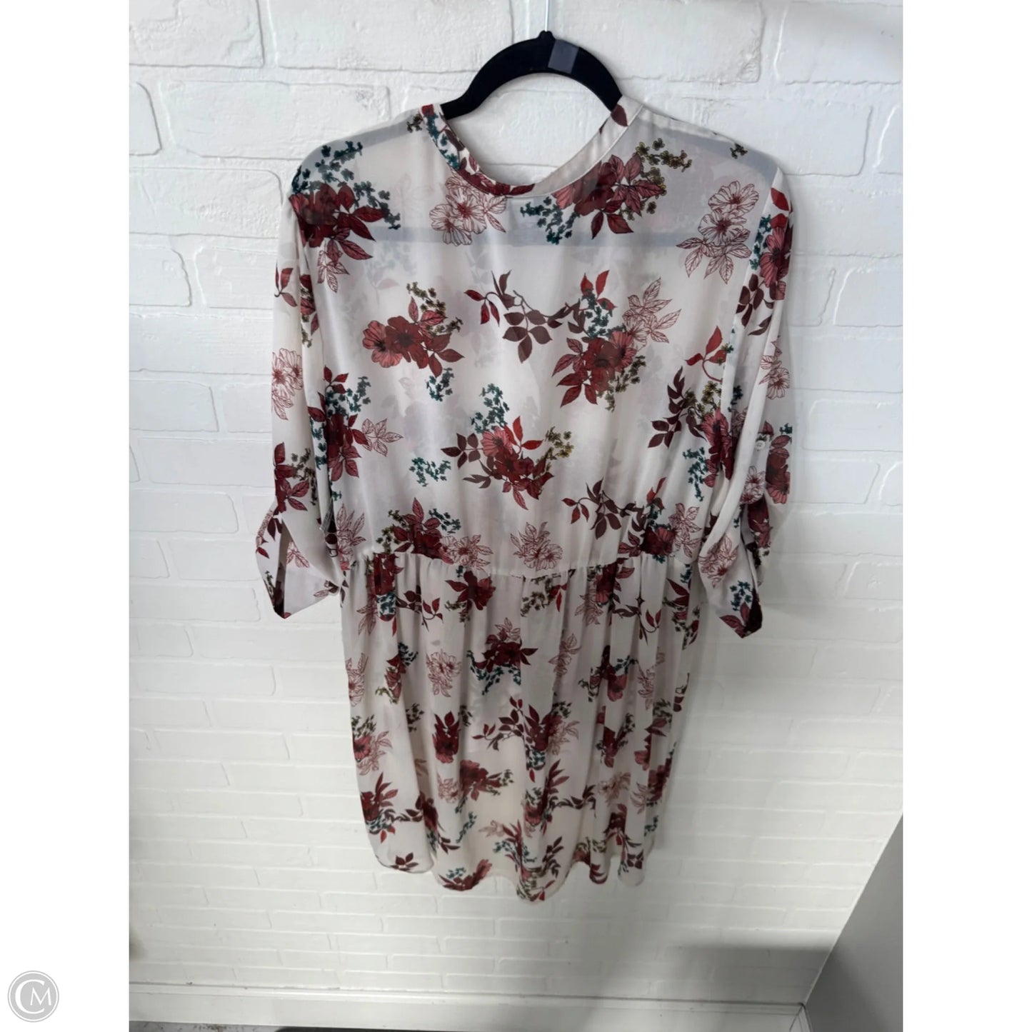 Tunic 3/4 Sleeve By Torrid In Cream & Orange, Size: 2x