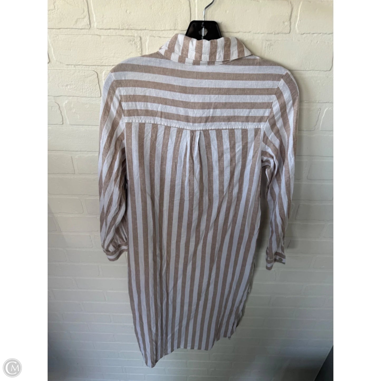Dress Casual Midi By Old Navy In Tan & White, Size: Xsp