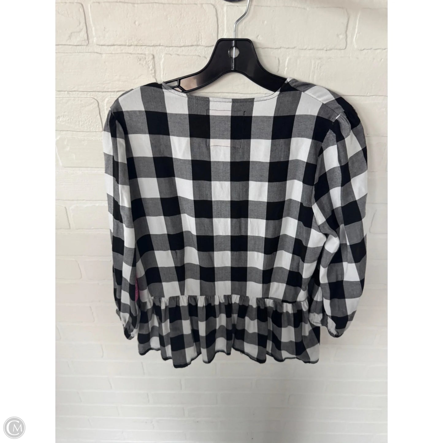 Top 3/4 Sleeve By Good Hart In Black & White, Size: M