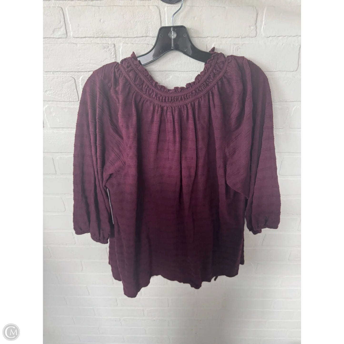 Top 3/4 Sleeve By Lane Bryant In Maroon, Size: 1x