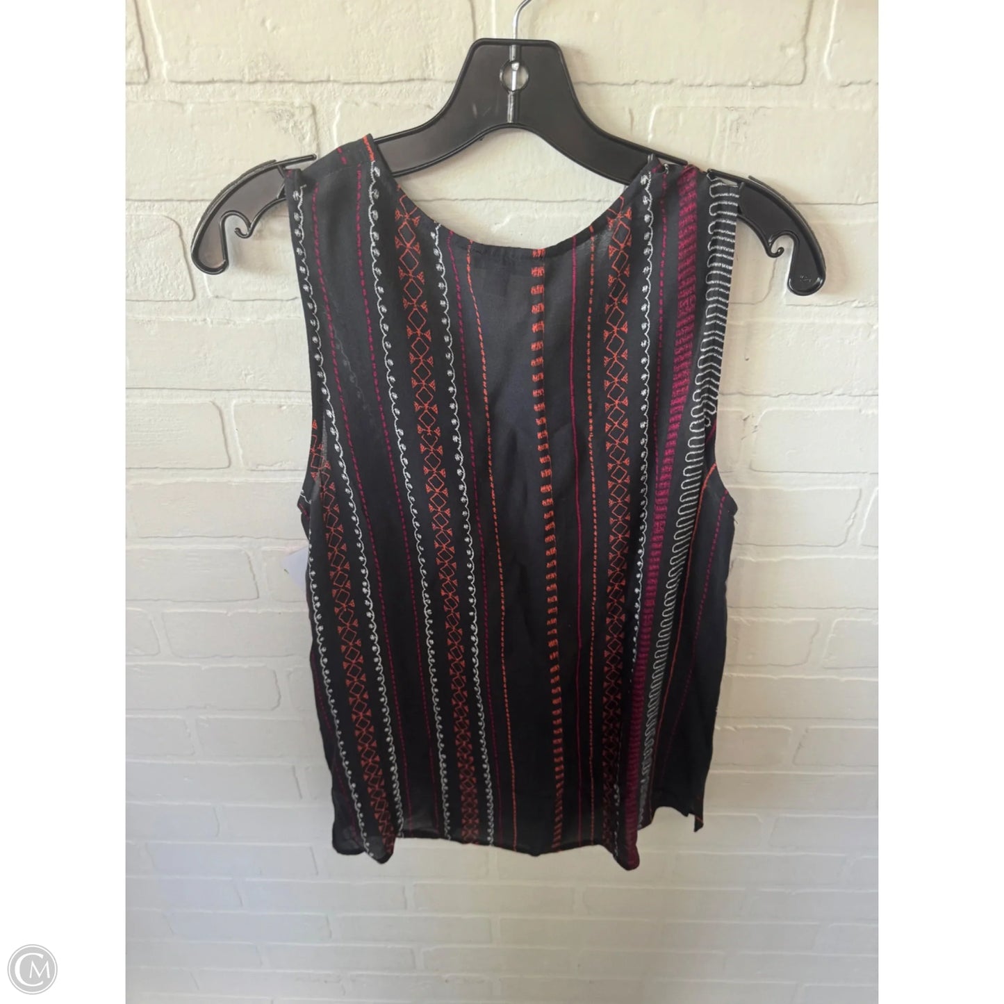 Top Sleeveless By Allison Joy In Black & Orange, Size: S