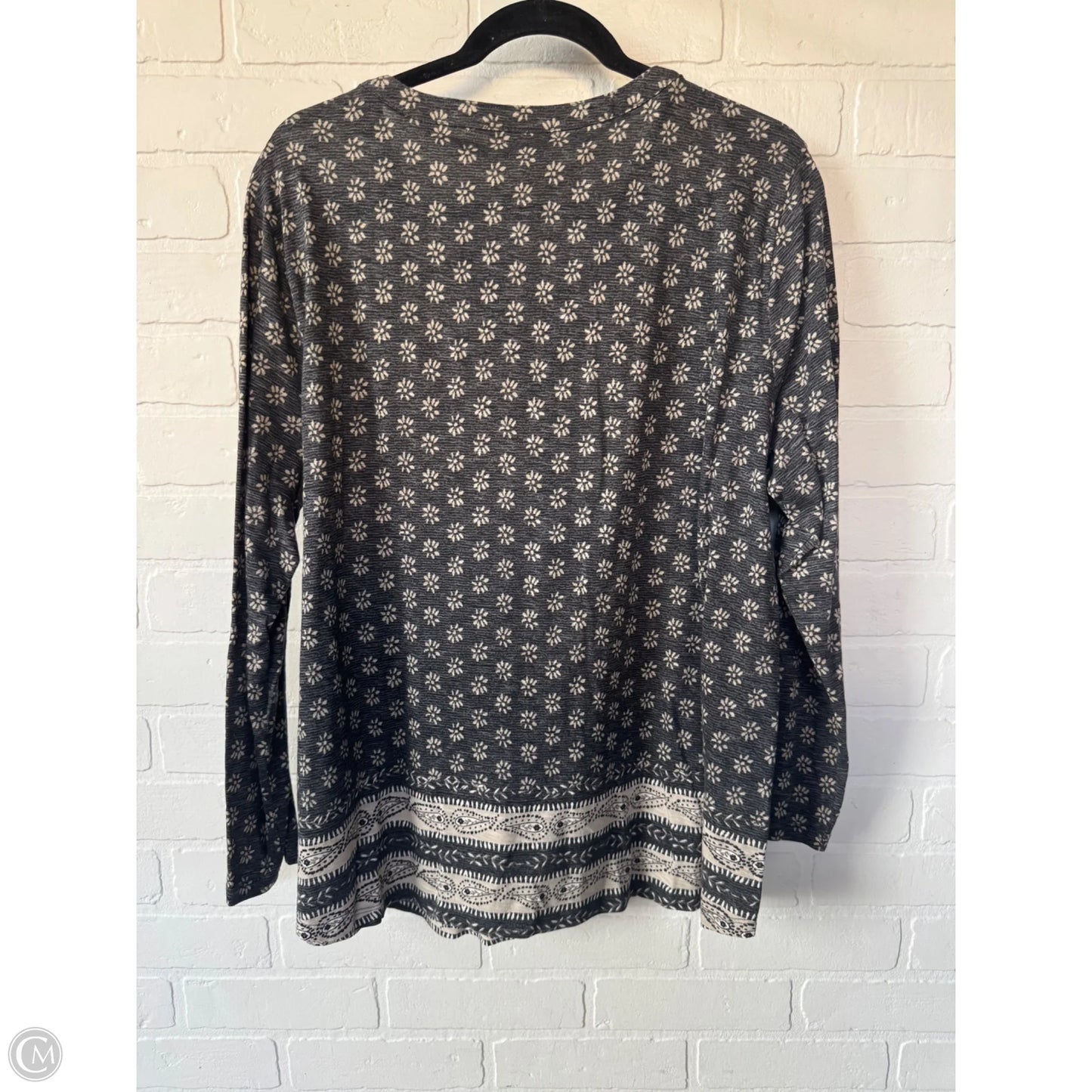 Top Long Sleeve By Style And Co Collection Women In Grey & Tan, Size: 1x