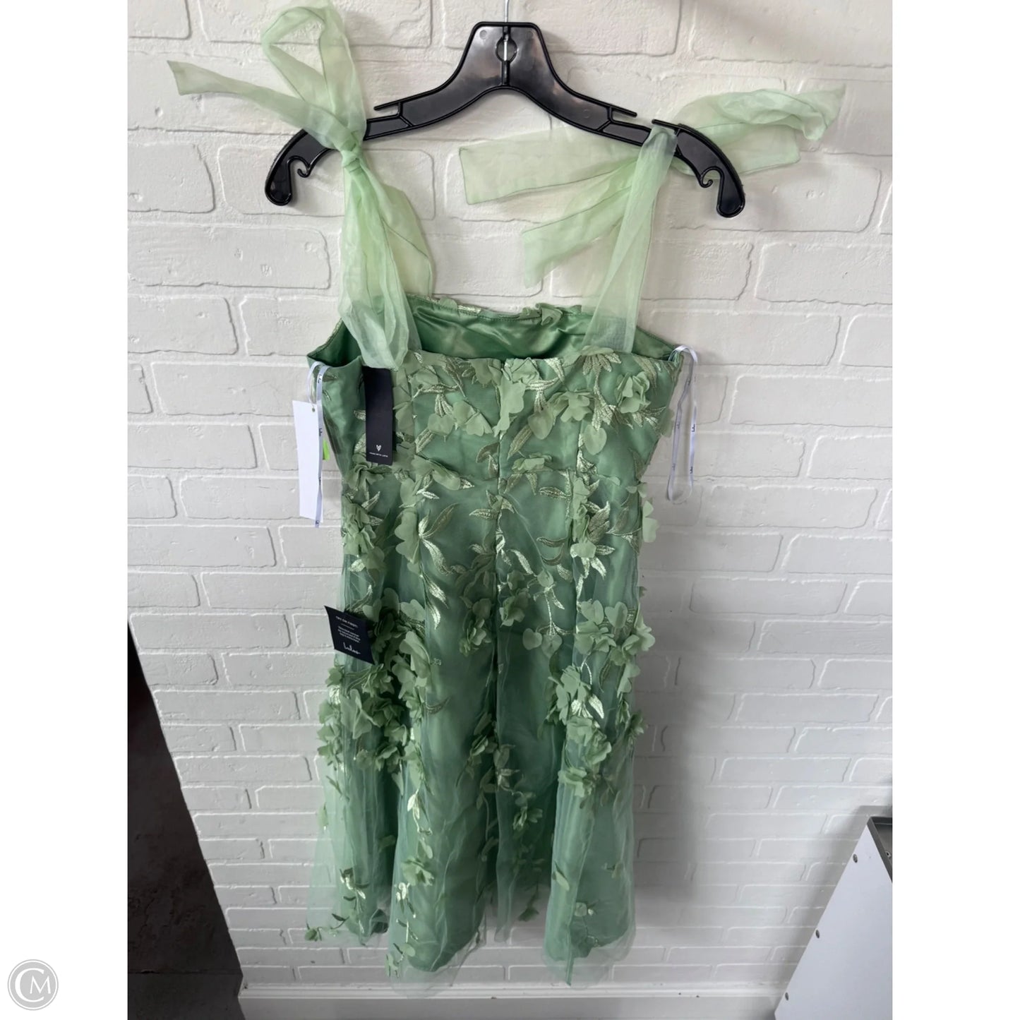 Dress Party Midi By Lulus In Green & White, Size: S