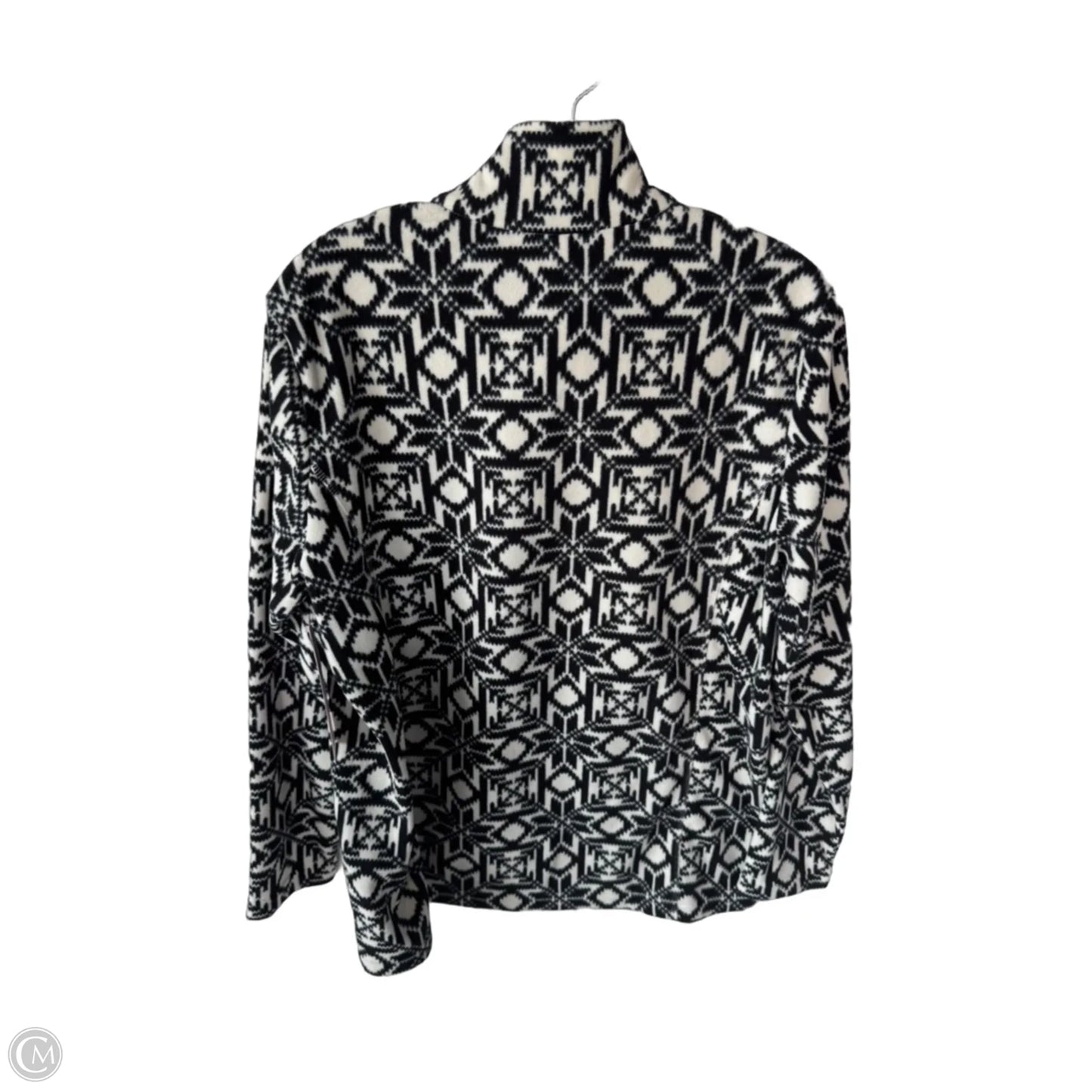 Jacket Fleece By Lands End In Black & White, Size: L