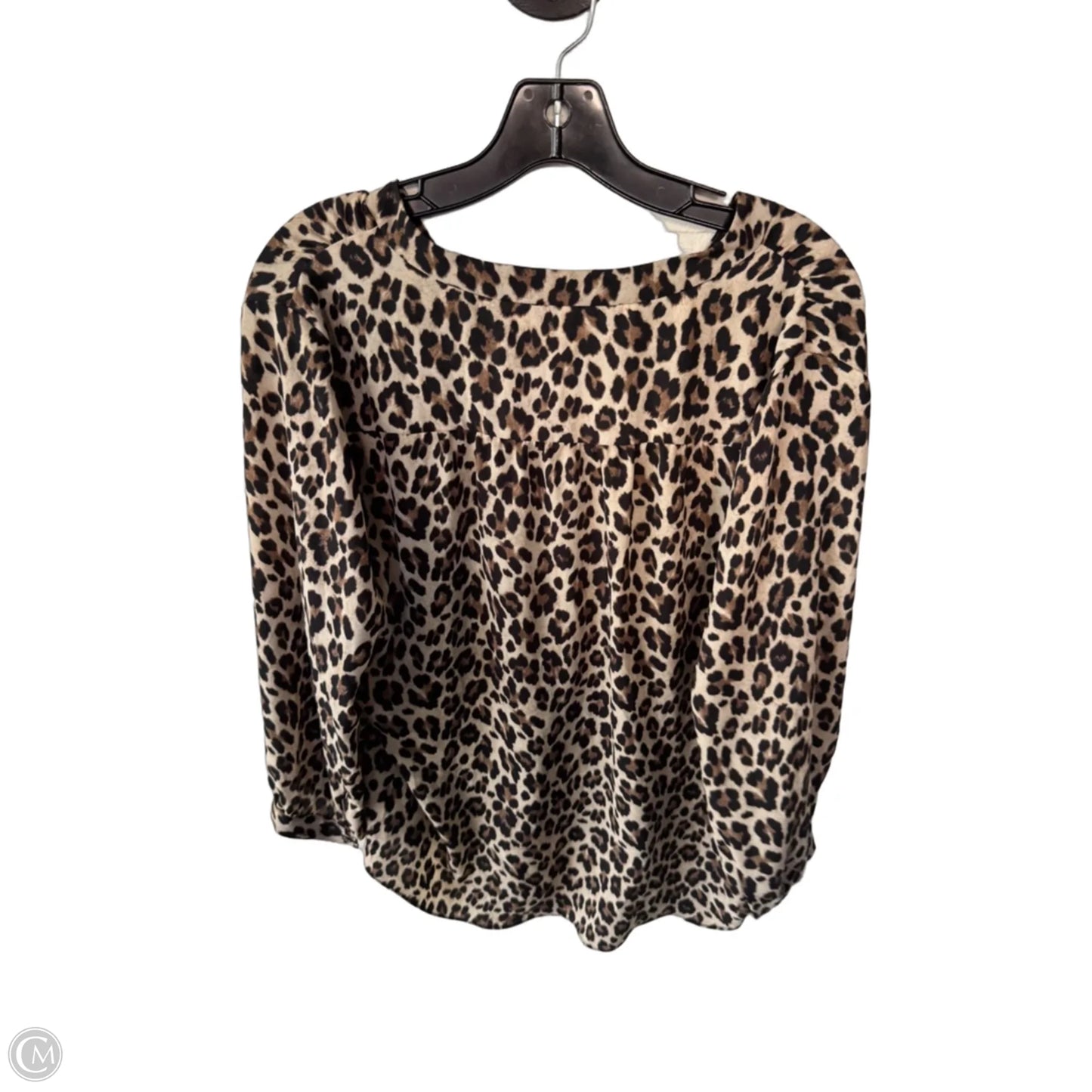Blouse Long Sleeve By Vince Camuto In Animal Print, Size: L