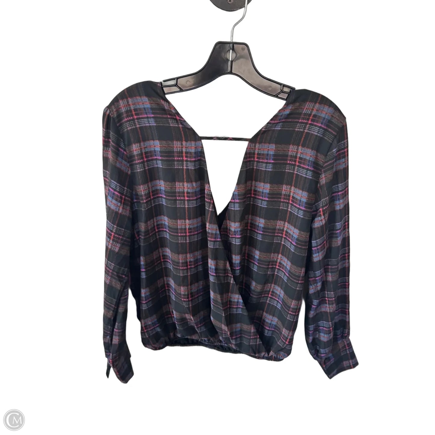 Blouse Long Sleeve By Peyton Jensen In Black & Blue, Size: M